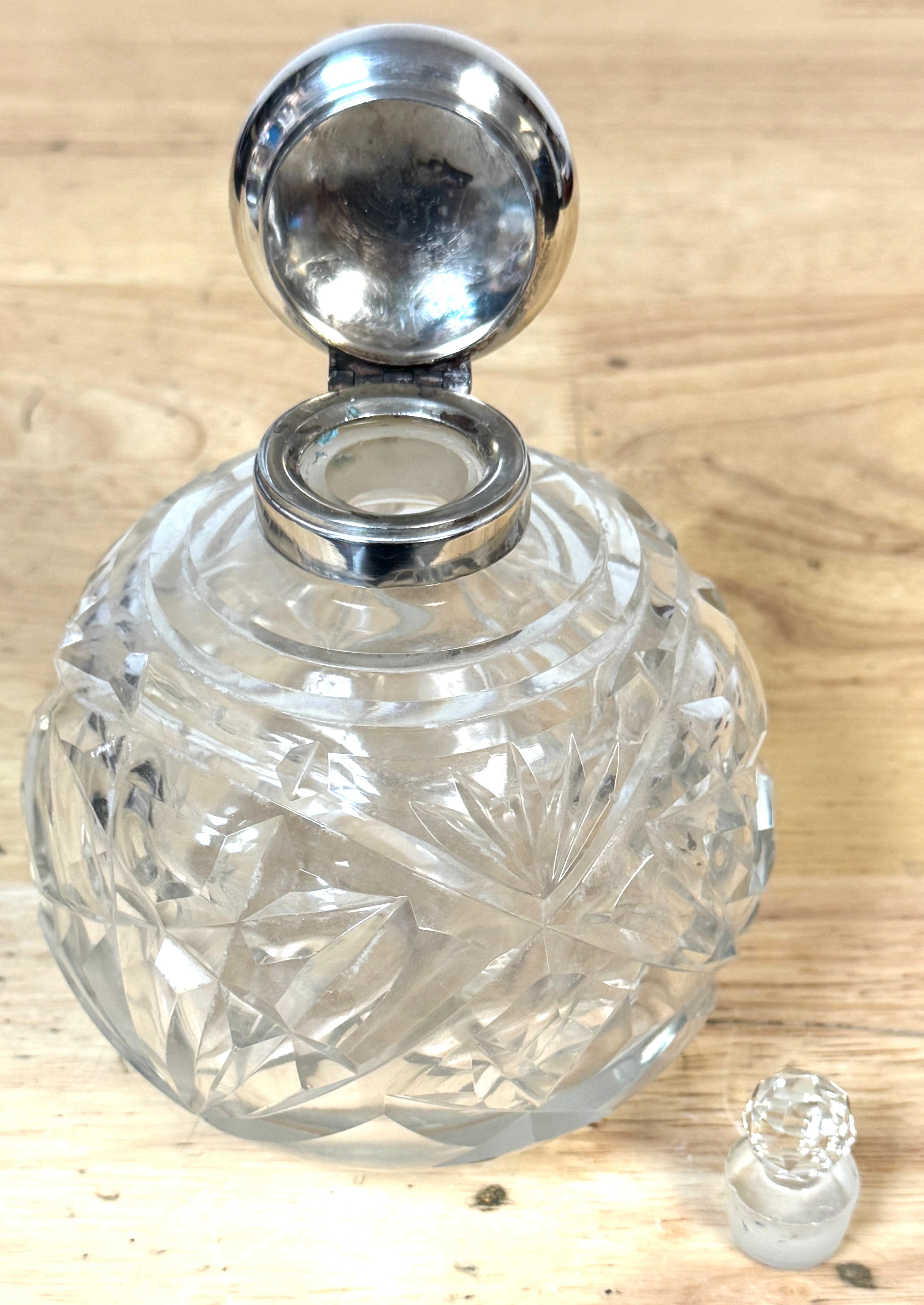 Silver Plate English Silverplated Figural Nymph & Cut Glass Perfume Bottle, Circa 1905 For Sale
