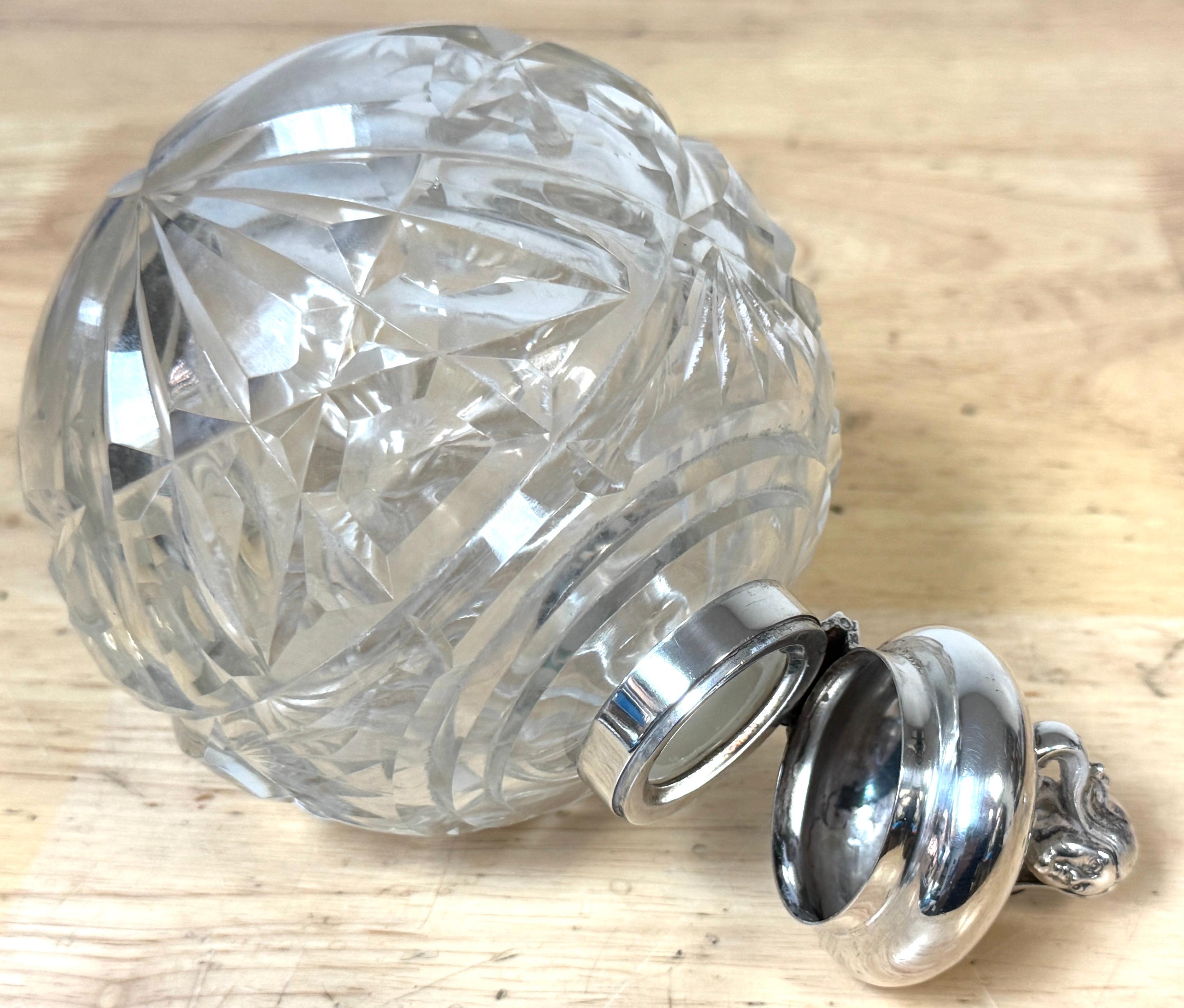 English Silverplated Figural Nymph & Cut Glass Perfume Bottle, Circa 1905 For Sale 1