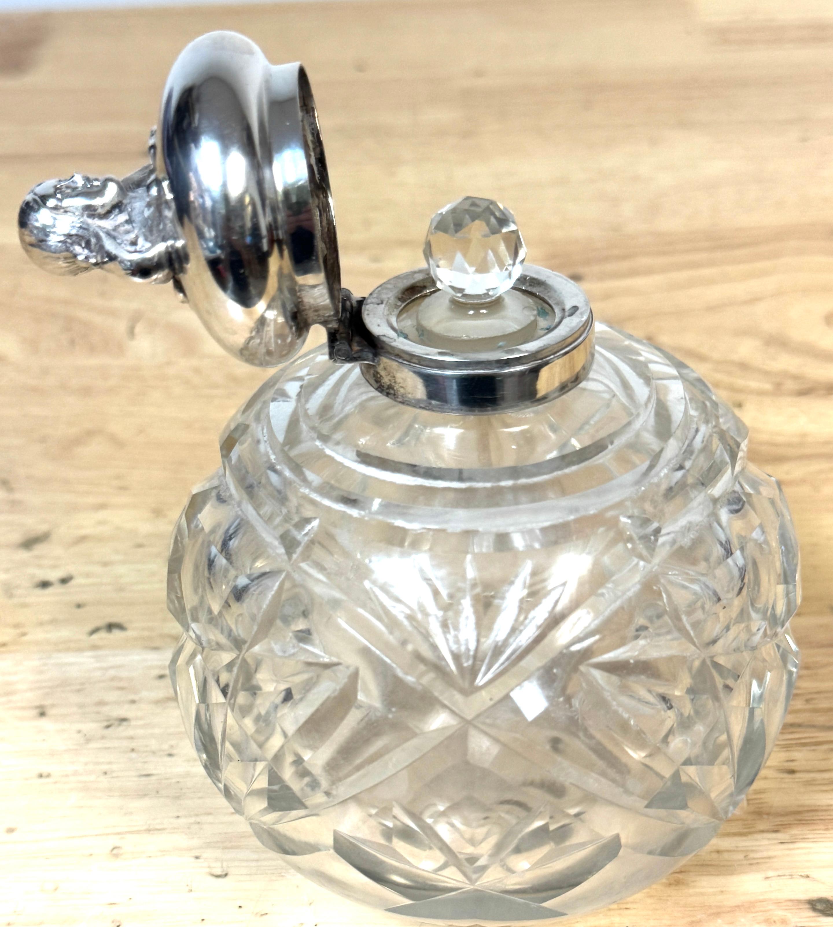 English Silverplated Figural Nymph & Cut Glass Perfume Bottle, Circa 1905 For Sale 2