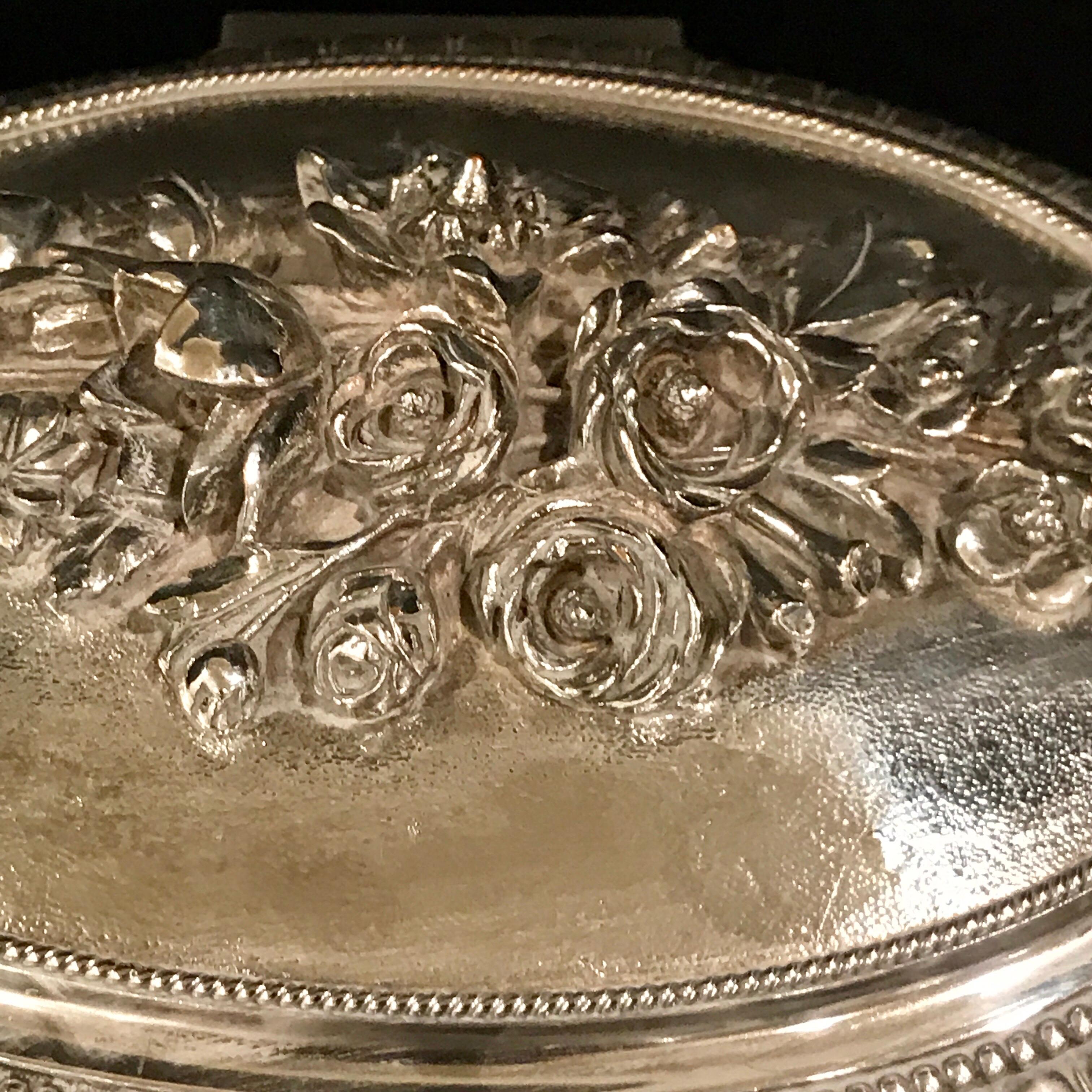 English Silverplated Ornate Table Box by Hukin and Heath 5