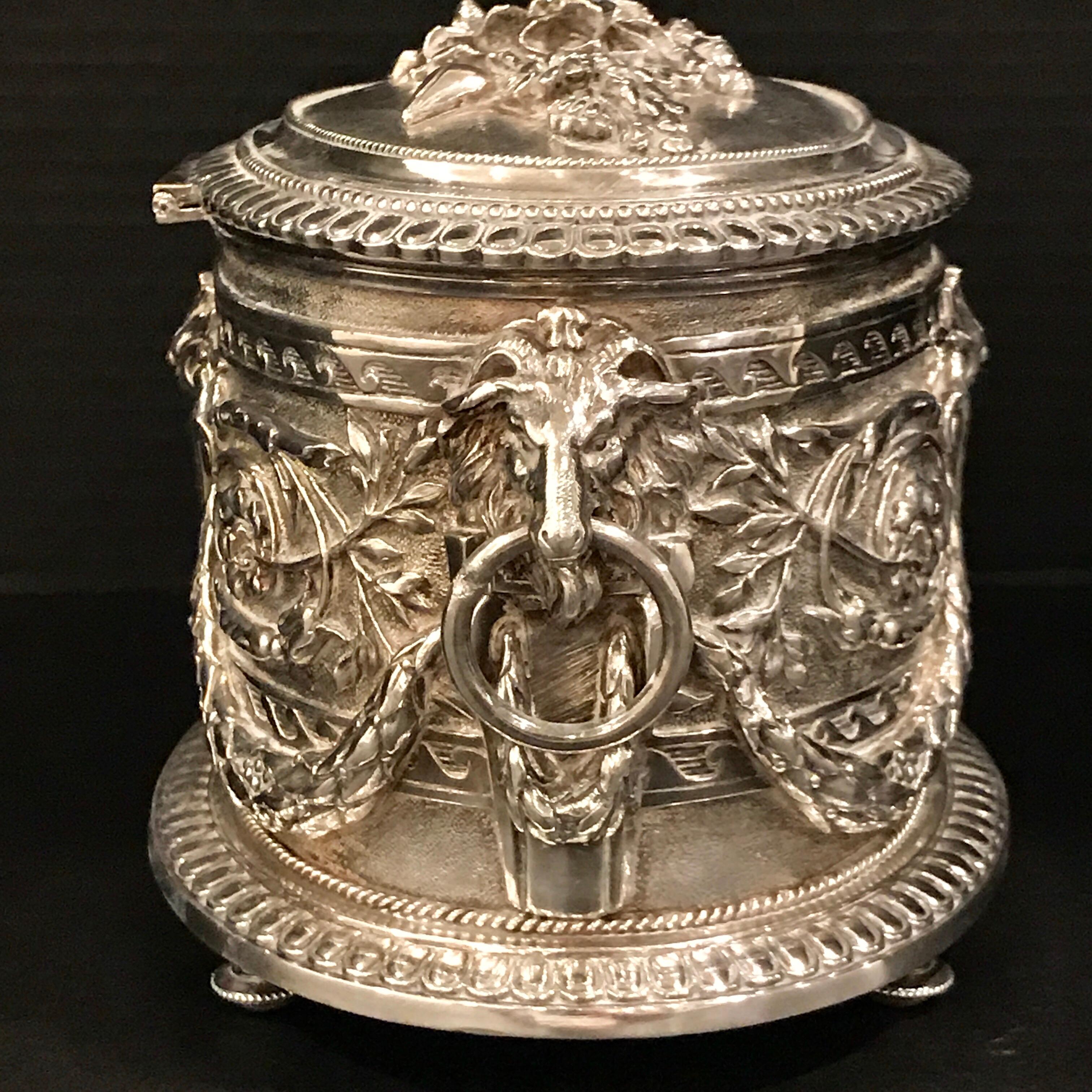 Silver Plate English Silverplated Ornate Table Box by Hukin and Heath