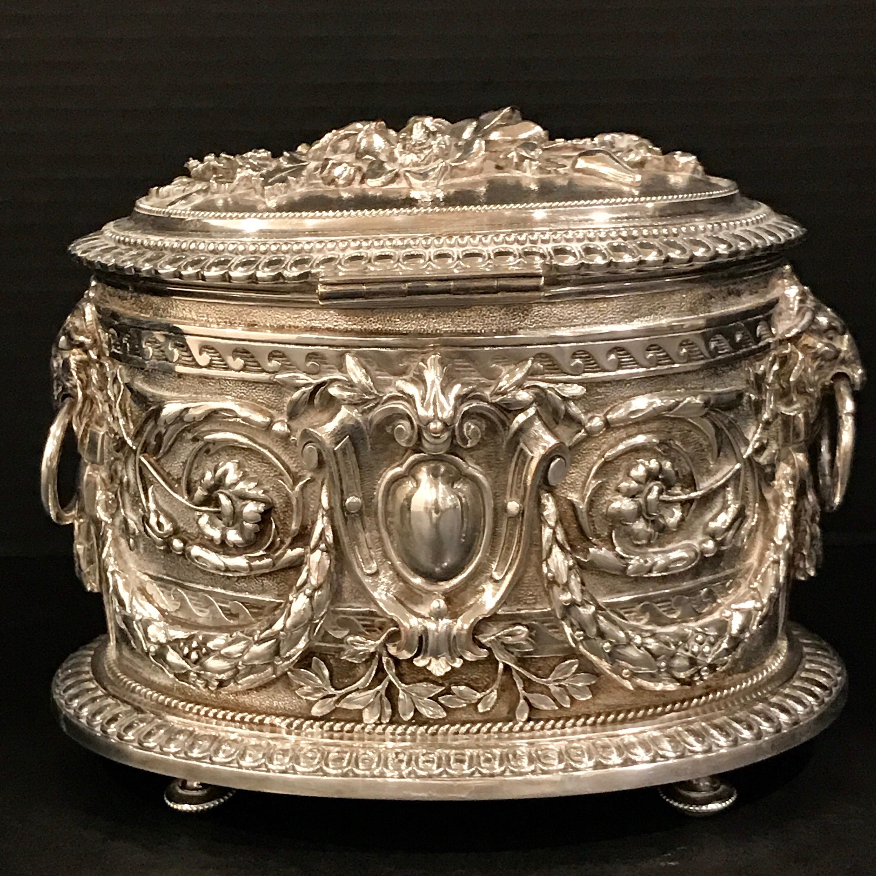 English Silverplated Ornate Table Box by Hukin and Heath 2