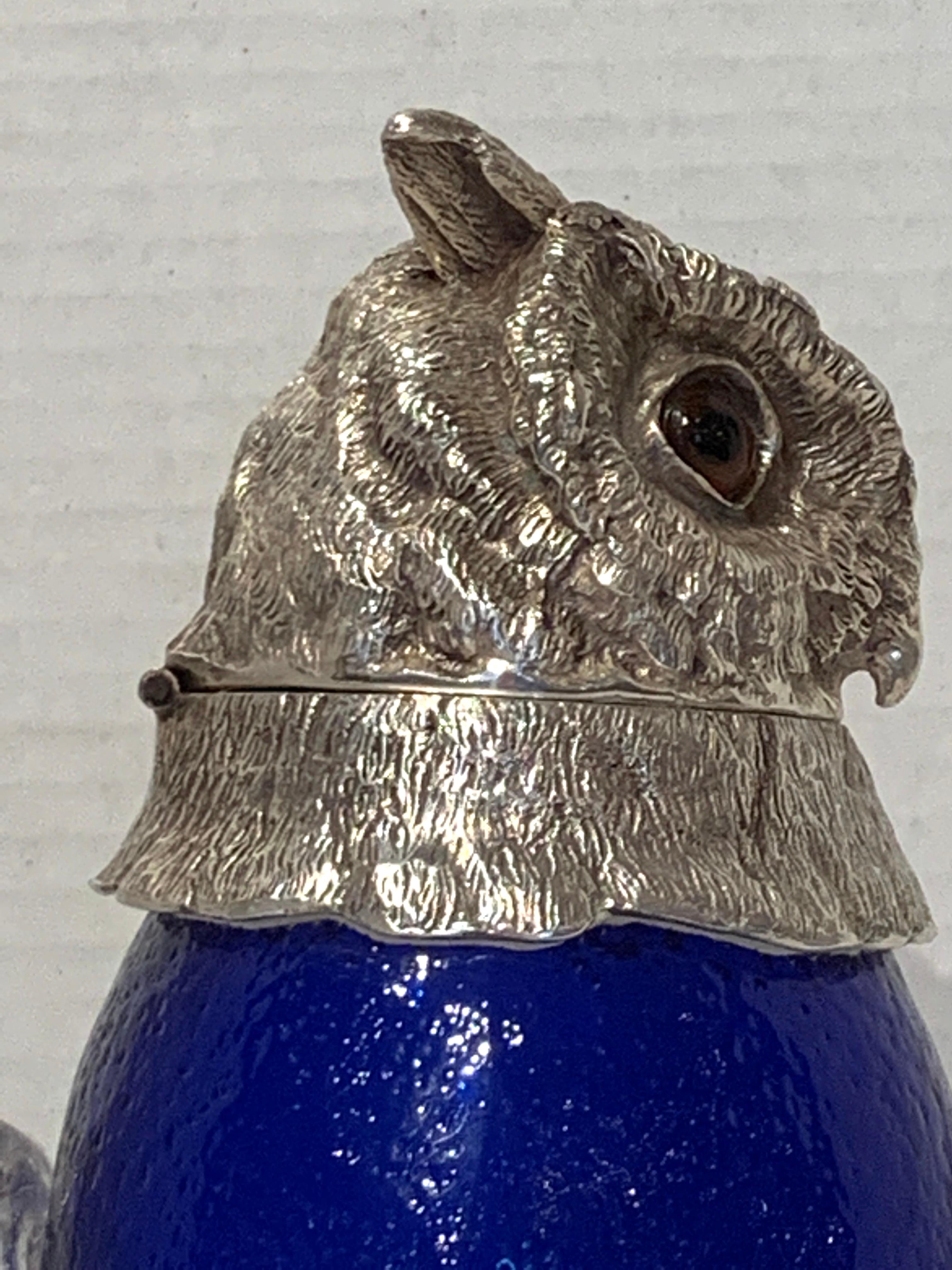 English Silverplated Owl Motif Decanter 7