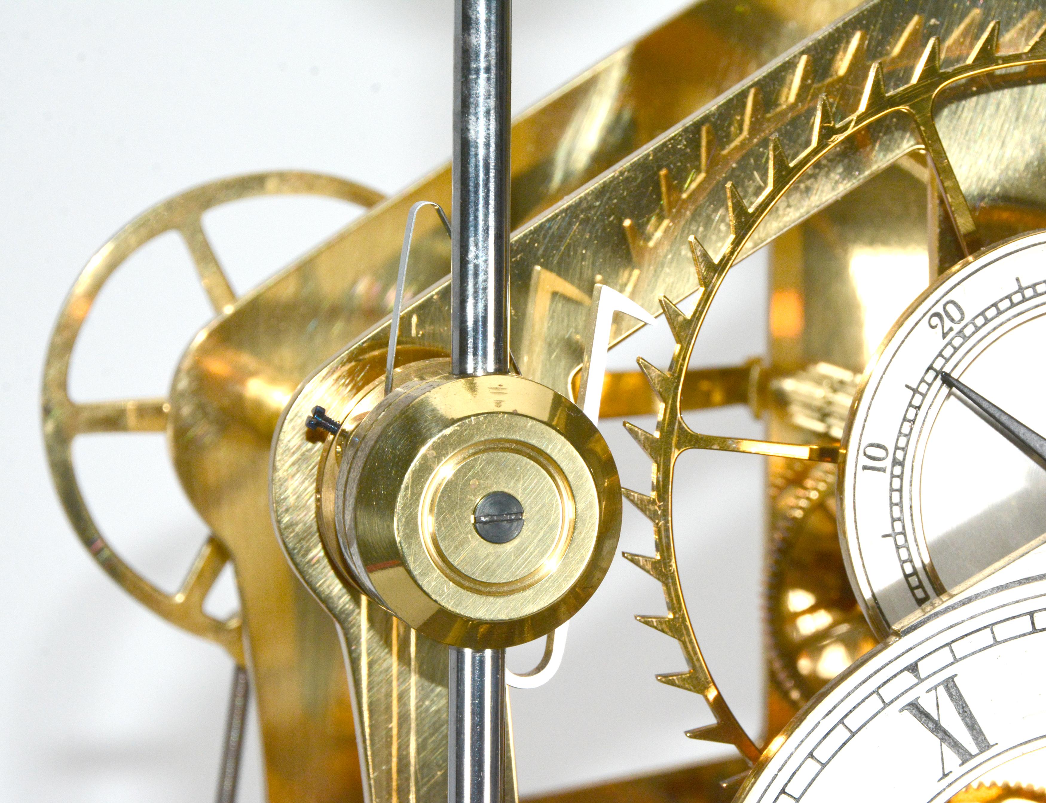 English Sinclair Harding Harrison Grasshopper Double Pendulum Sea Skeleton Clock For Sale 1