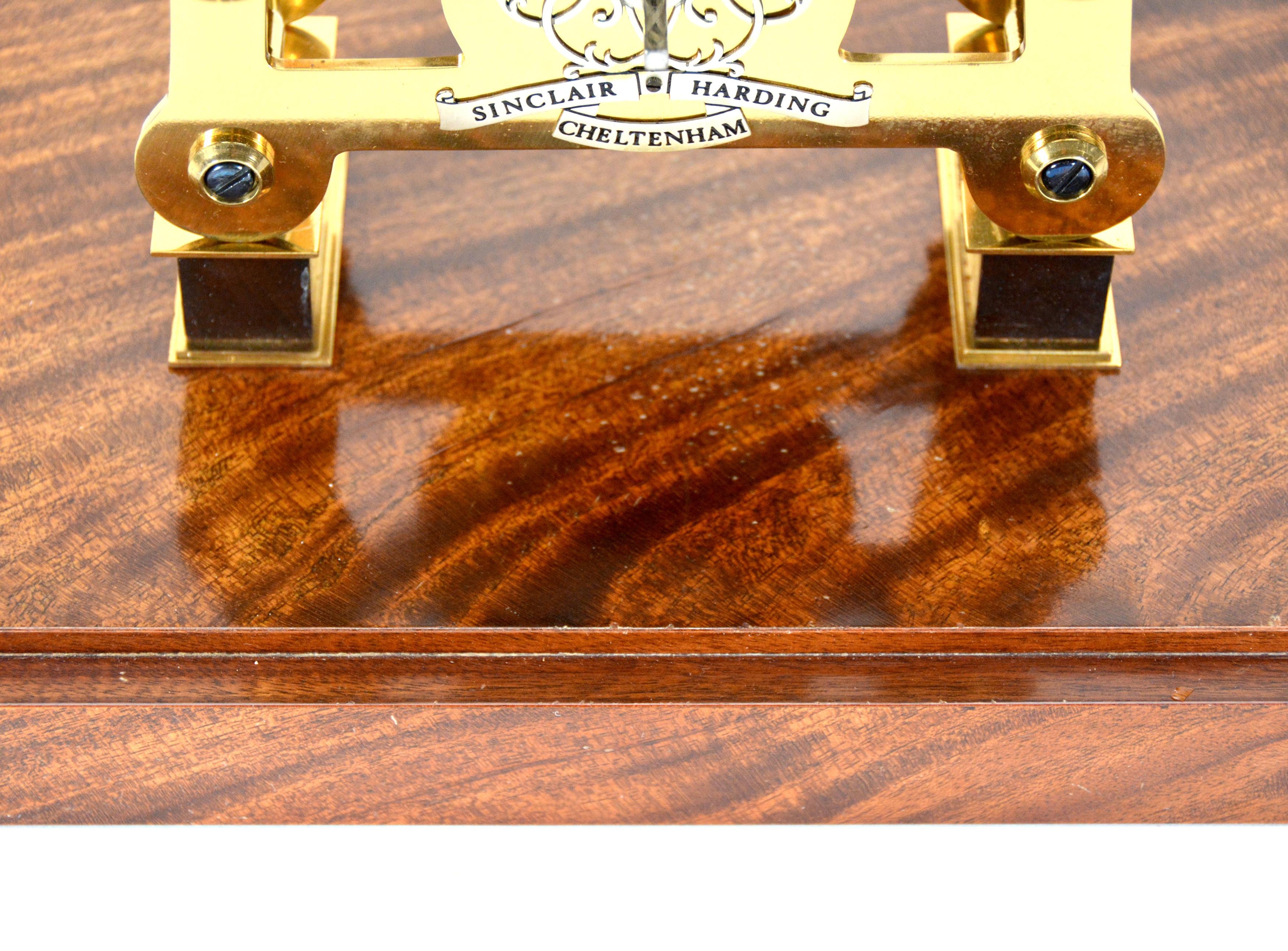 English Sinclair Harding Harrison Grasshopper Double Pendulum Sea Skeleton Clock For Sale 6