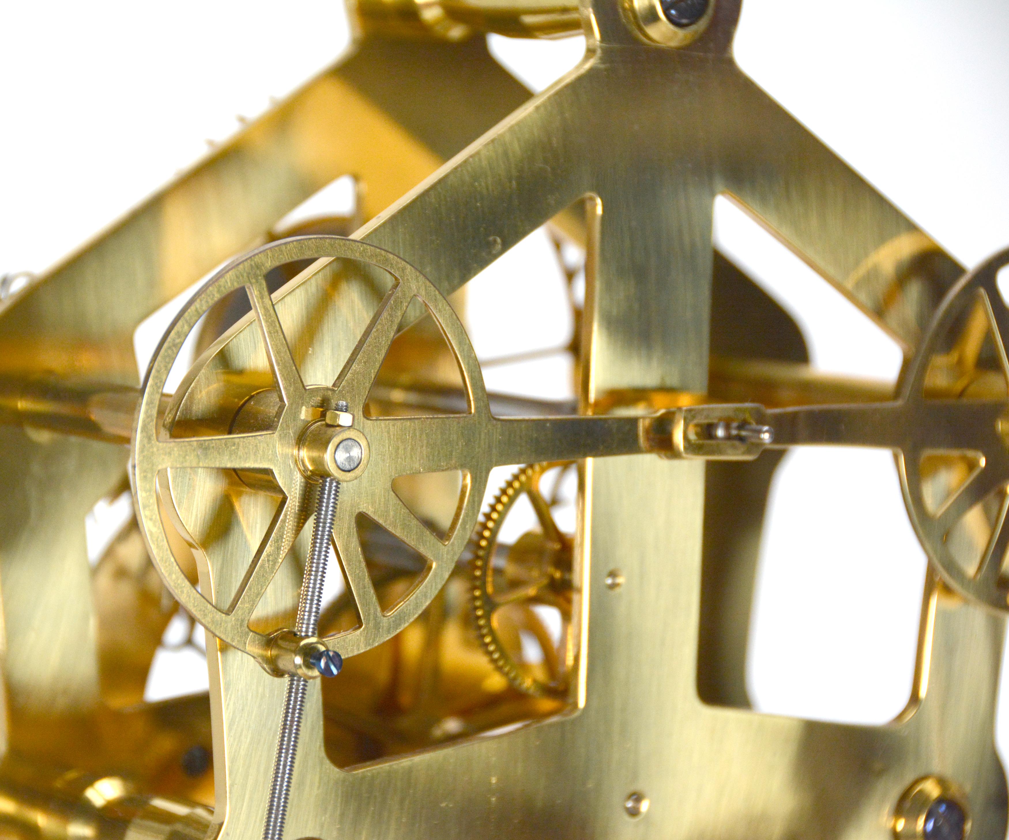 English Sinclair Harding Harrison Grasshopper Double Pendulum Sea Skeleton Clock For Sale 8