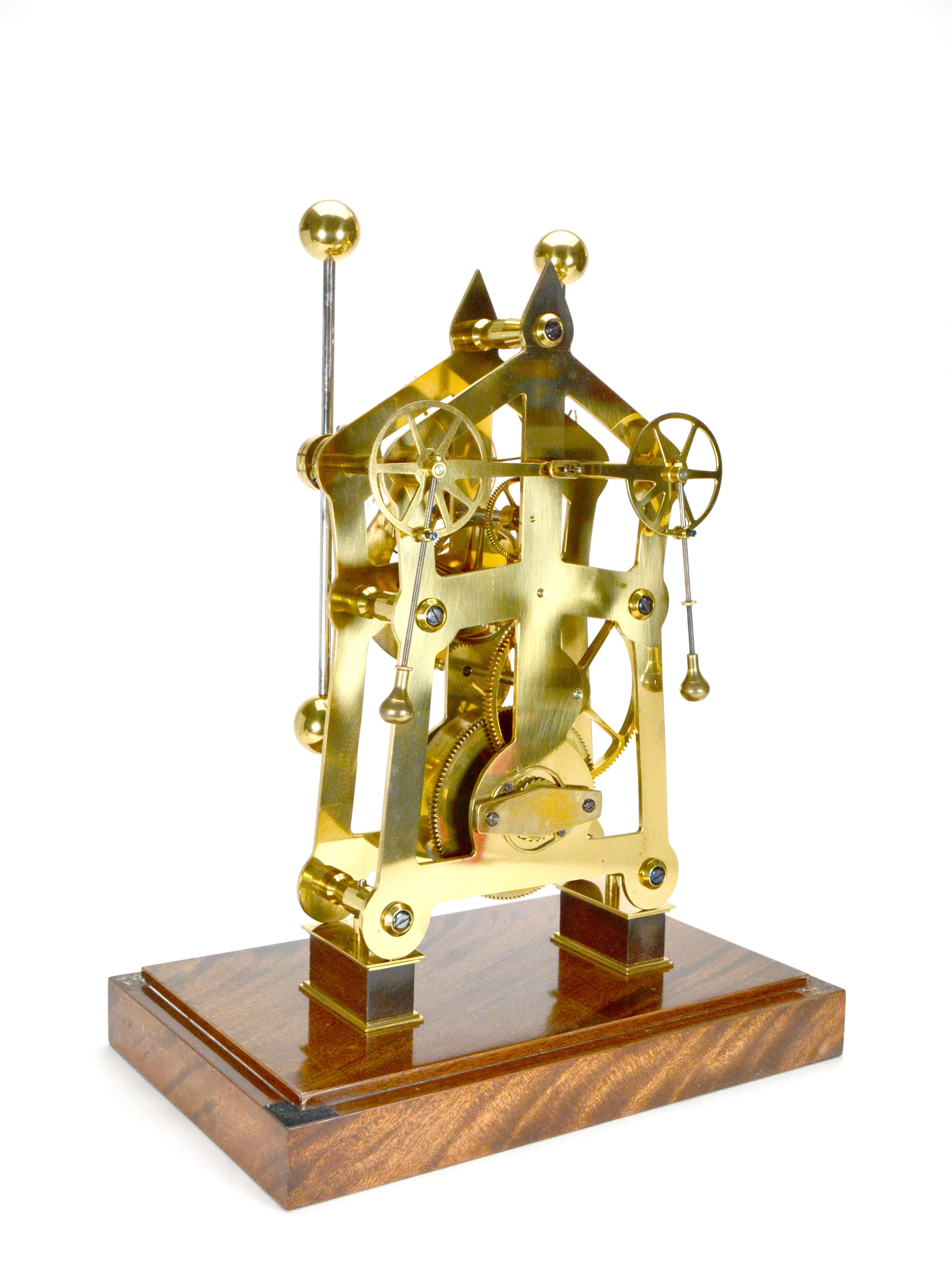 British English Sinclair Harding Harrison Grasshopper Double Pendulum Sea Skeleton Clock For Sale