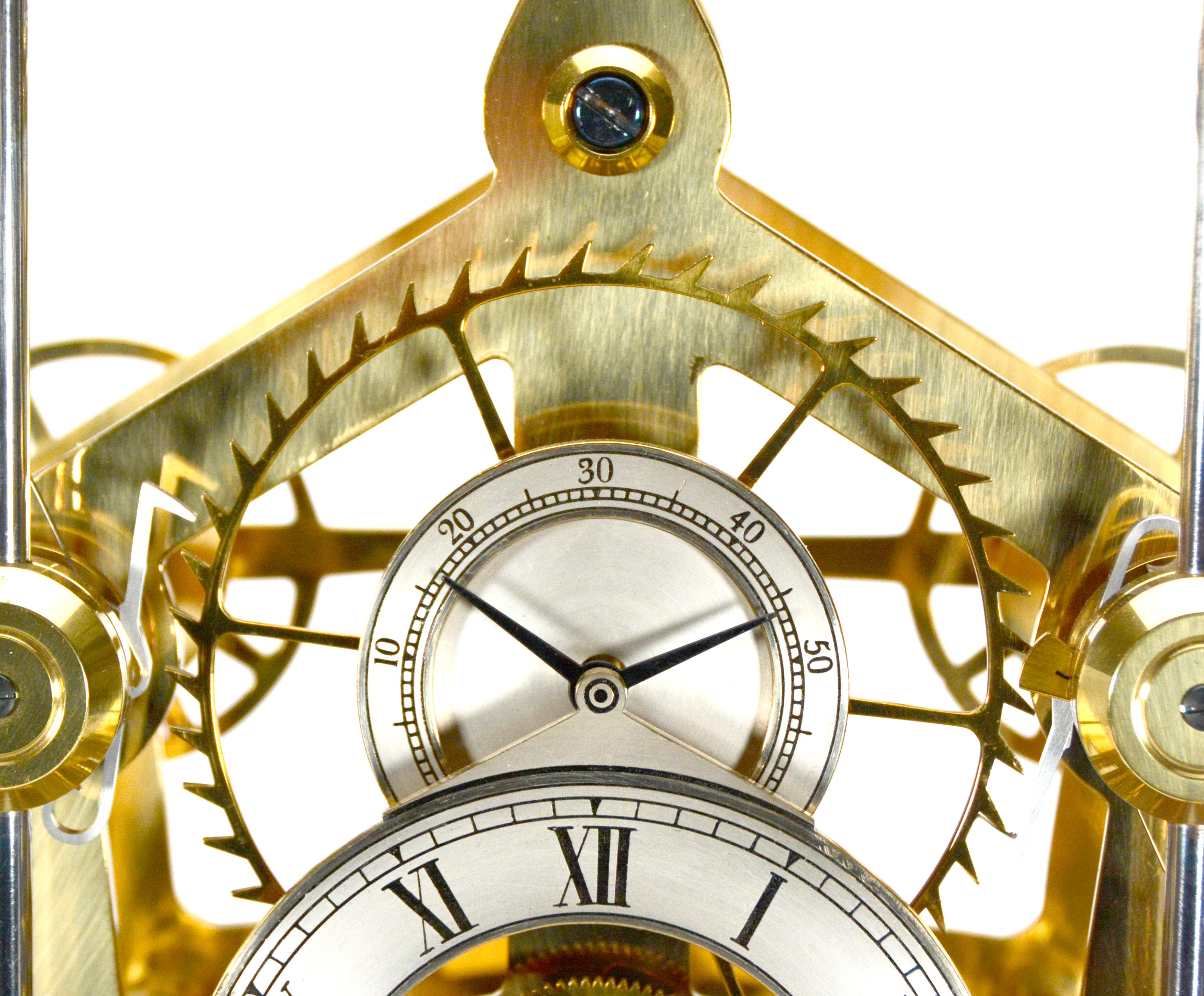 Brass English Sinclair Harding Harrison Grasshopper Double Pendulum Sea Skeleton Clock