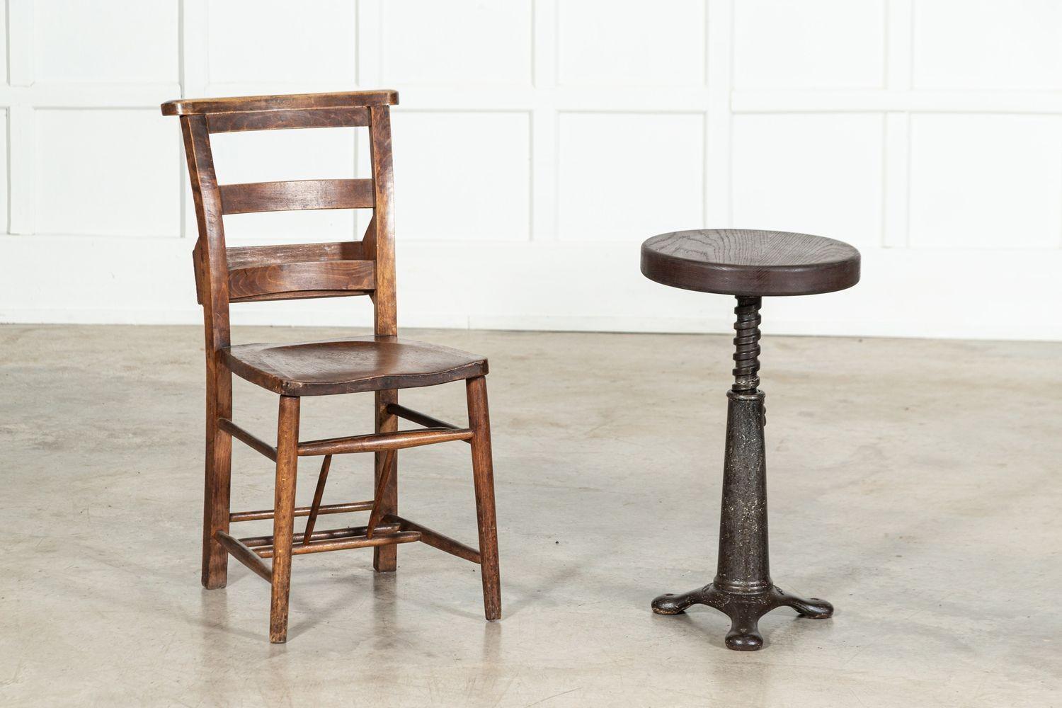 English Singer Cast Iron Oak Stool 6