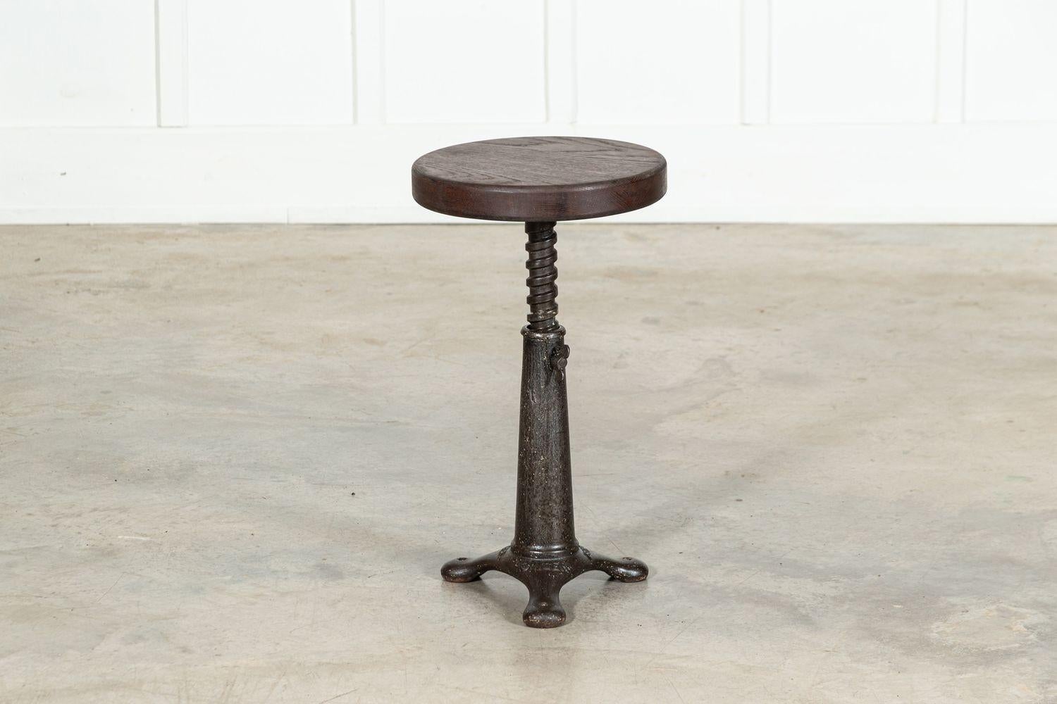 English Singer Cast Iron Oak Stool 9