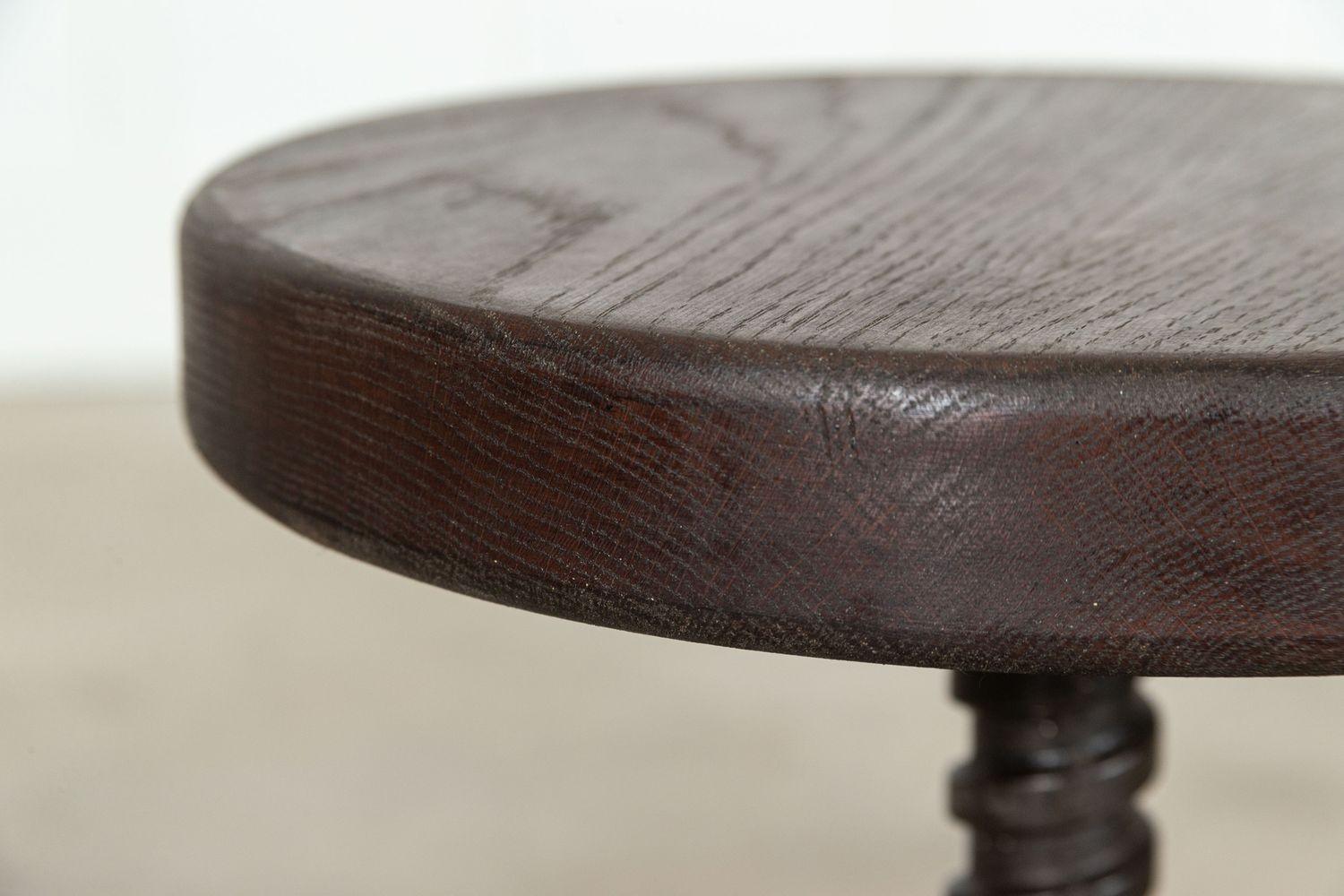 English Singer Cast Iron Oak Stool 2