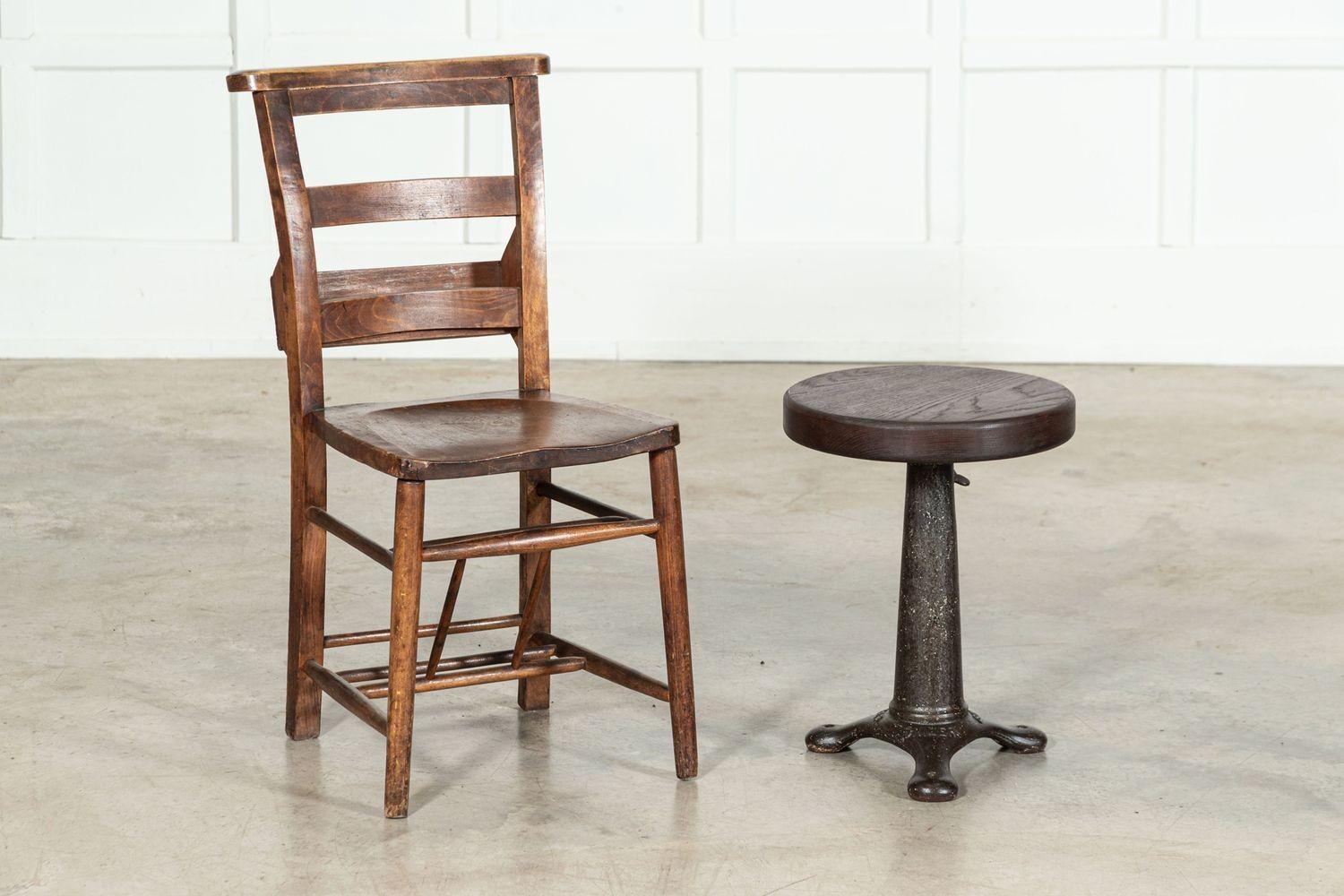 English Singer Cast Iron Oak Stool 5