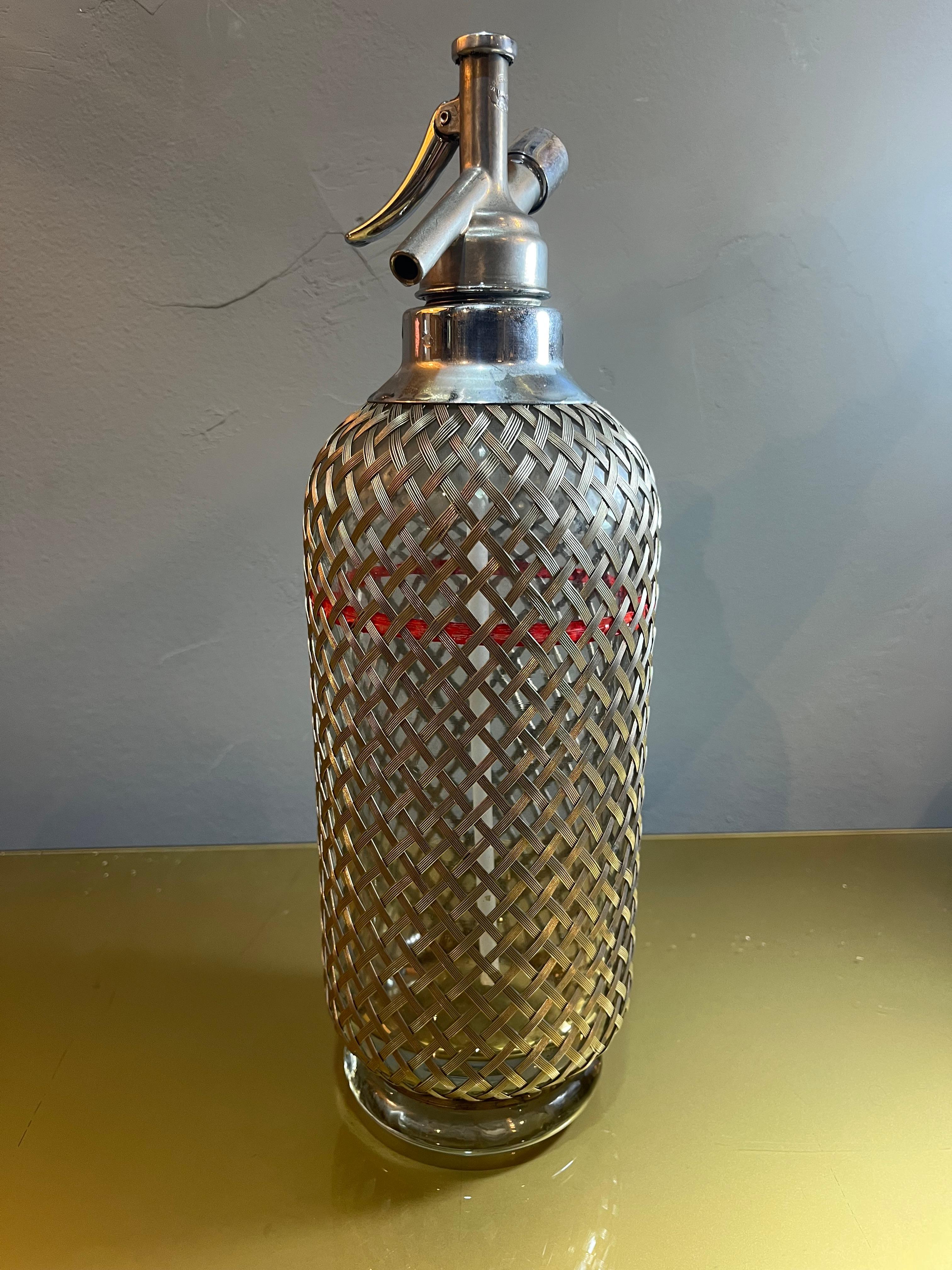 Englischer Siphon Sparklest Makers London aus Metall und Kristall (British) im Angebot