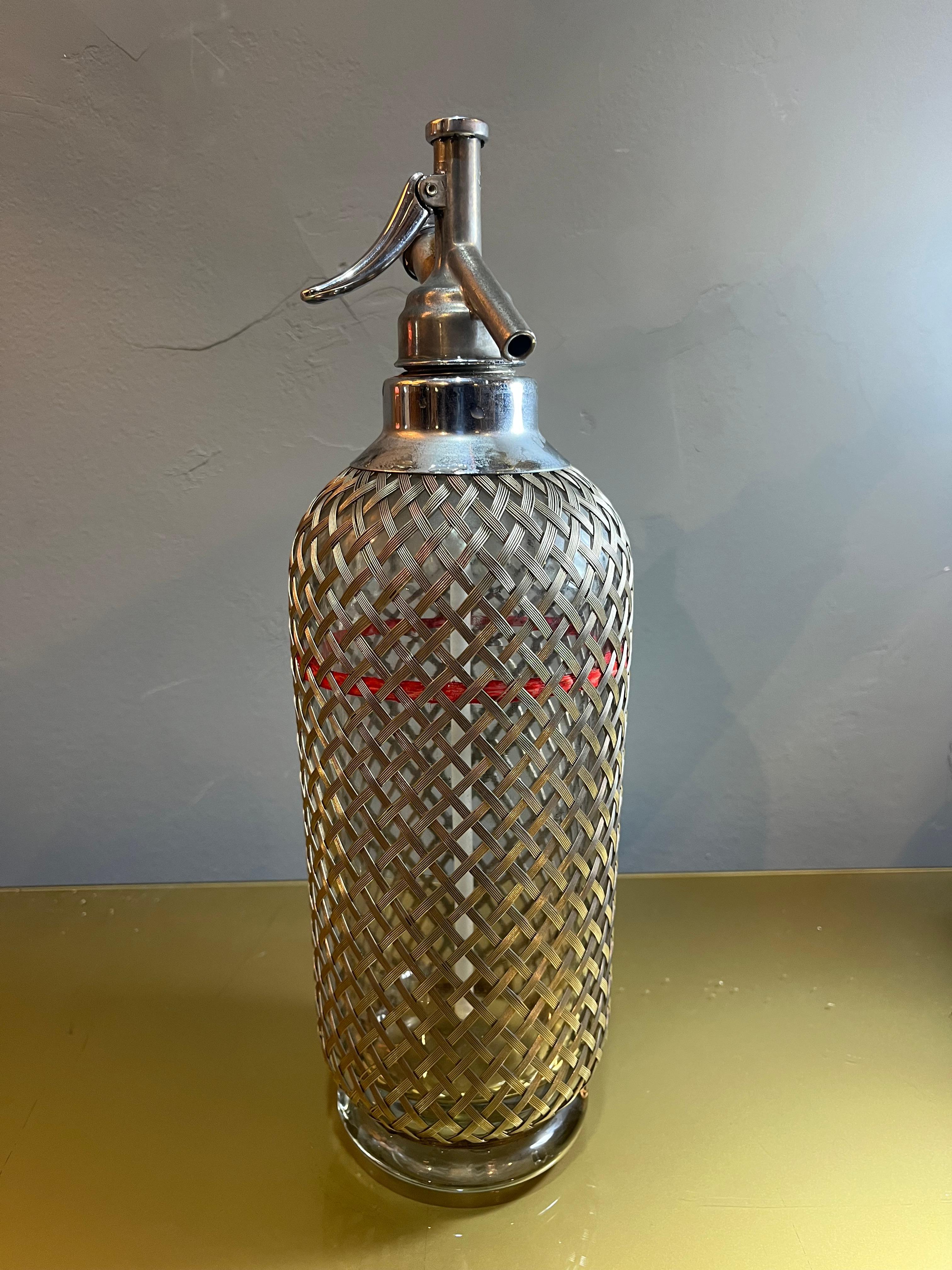 Englischer Siphon Sparklest Makers London aus Metall und Kristall im Zustand „Gut“ im Angebot in Catania, IT