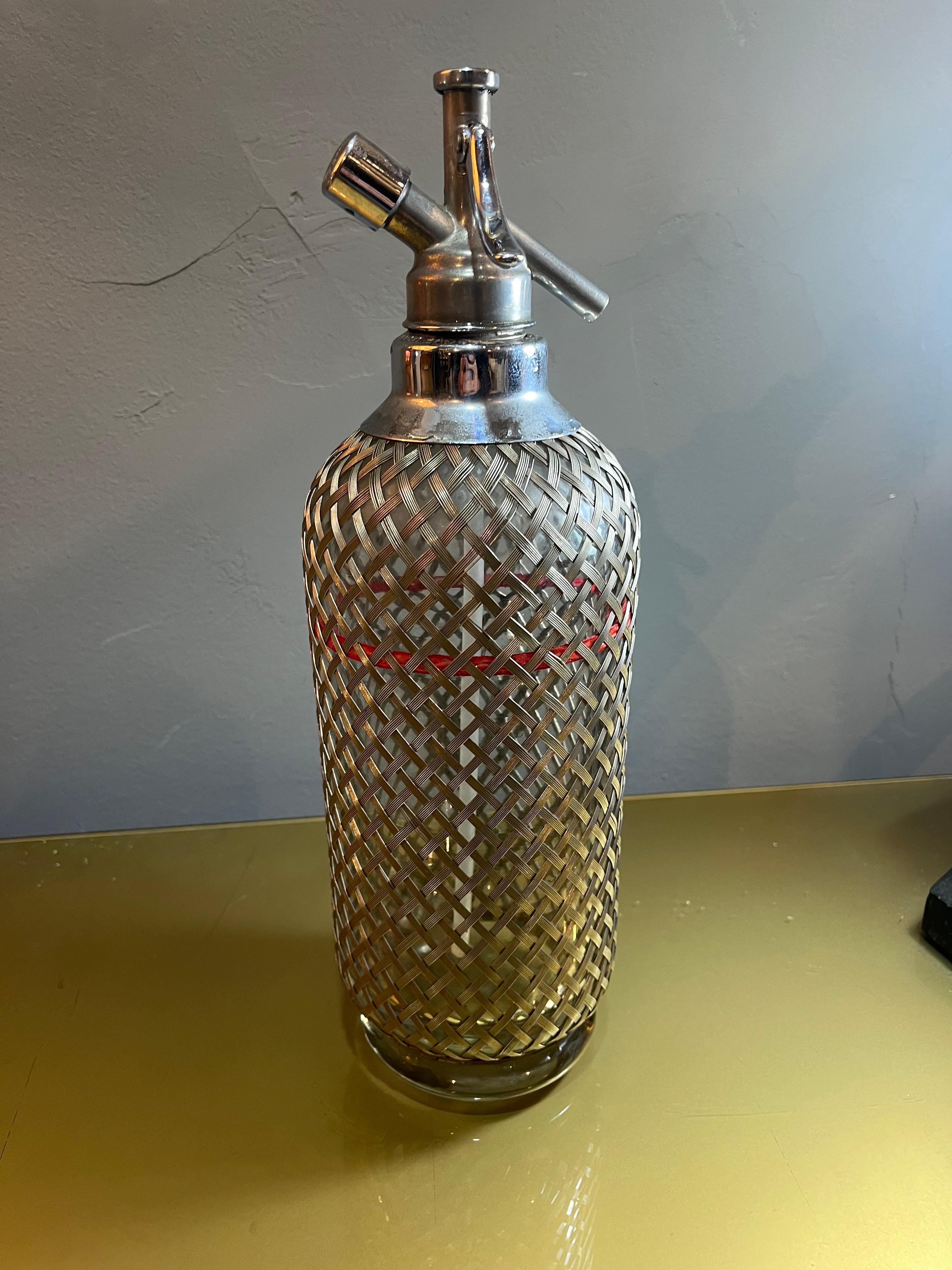 Englischer Siphon Sparklest Makers London aus Metall und Kristall im Angebot 1