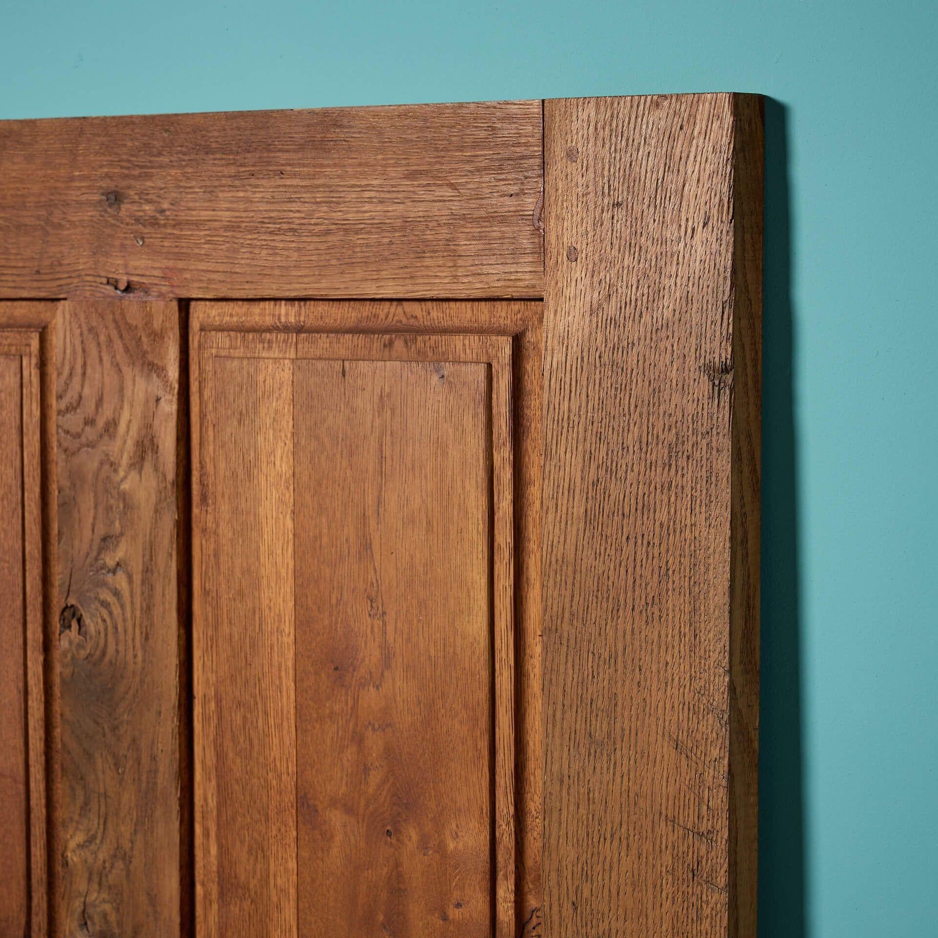 French English Six Panel Reclaimed Oak Door For Sale