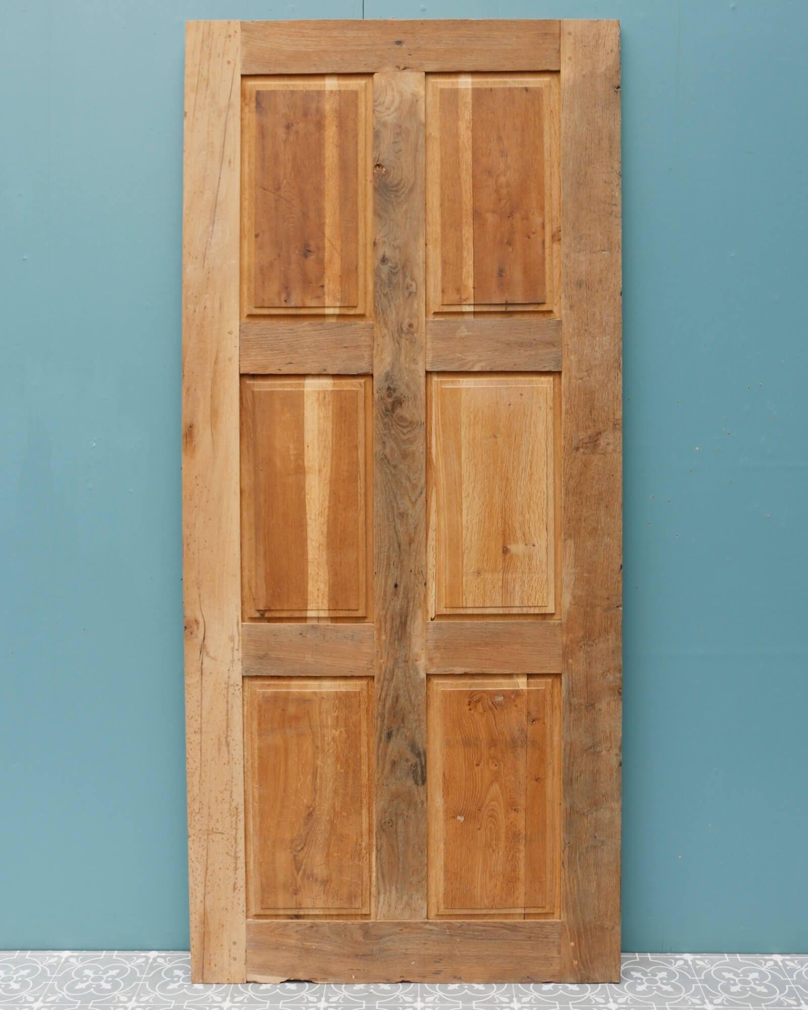 20th Century French Six Panel Reclaimed Oak Door For Sale