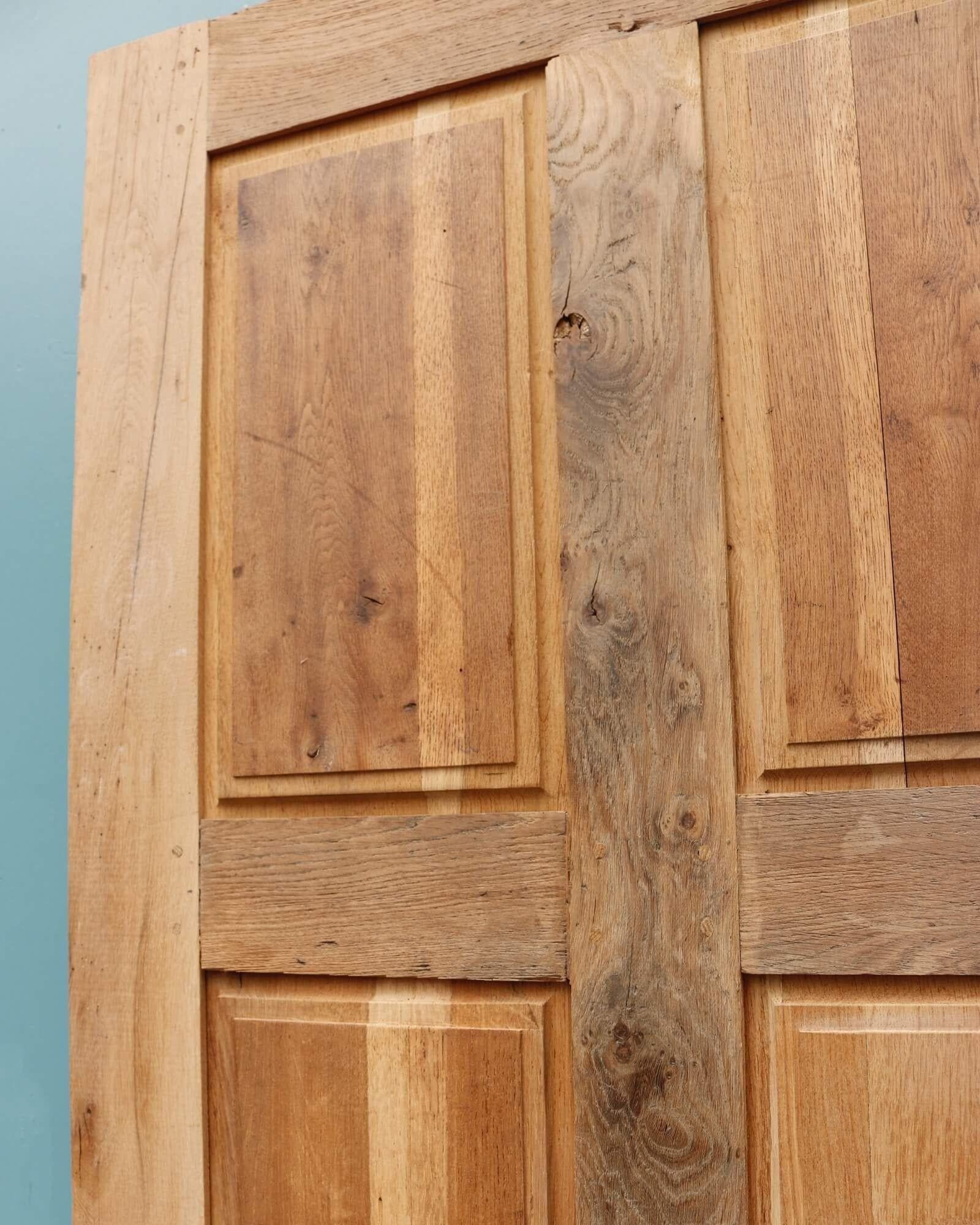 Wood French Six Panel Reclaimed Oak Door For Sale