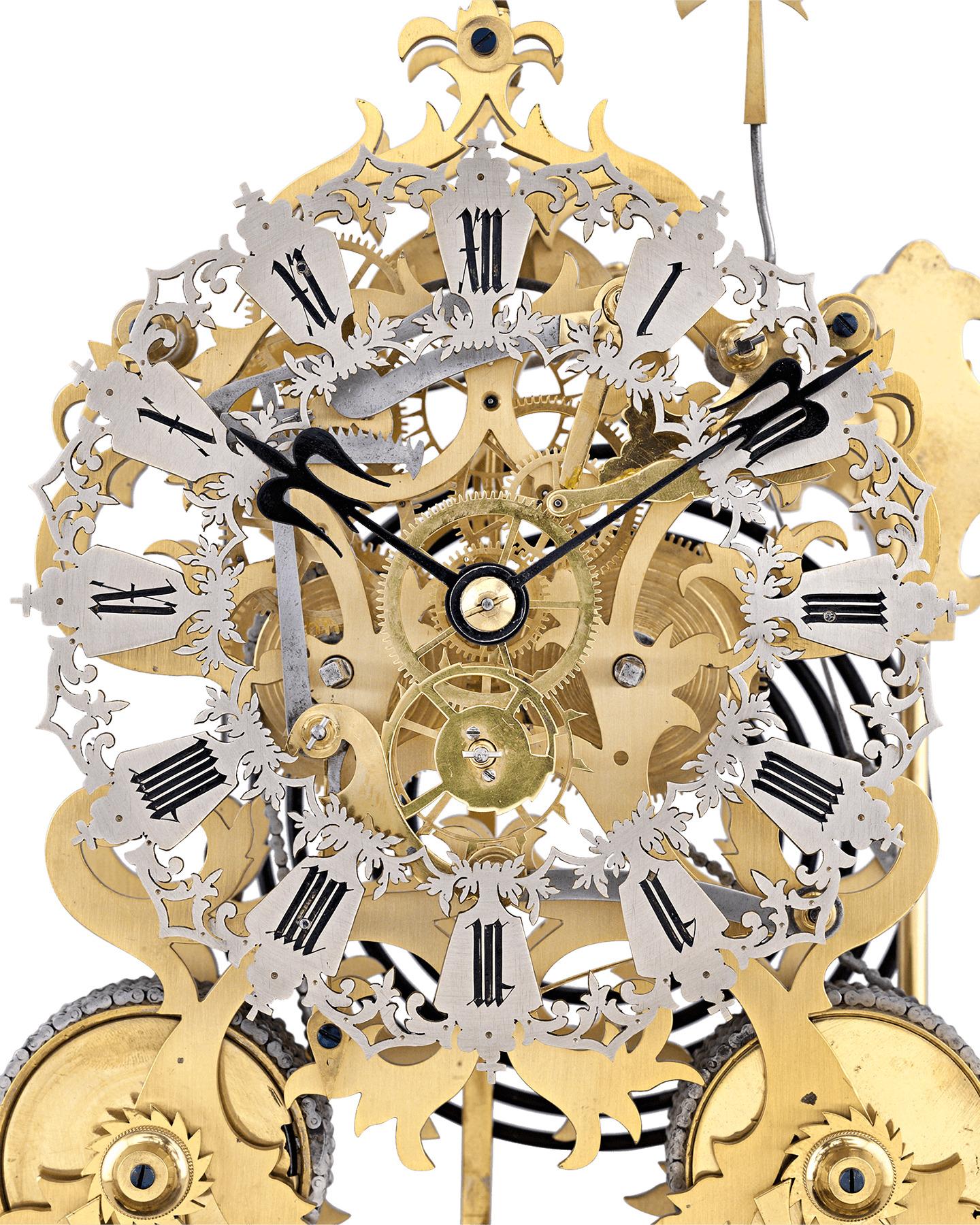antique skeleton clock