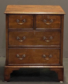 English Small Cabinet Chest of Drawers of Oak on Bracket Feet