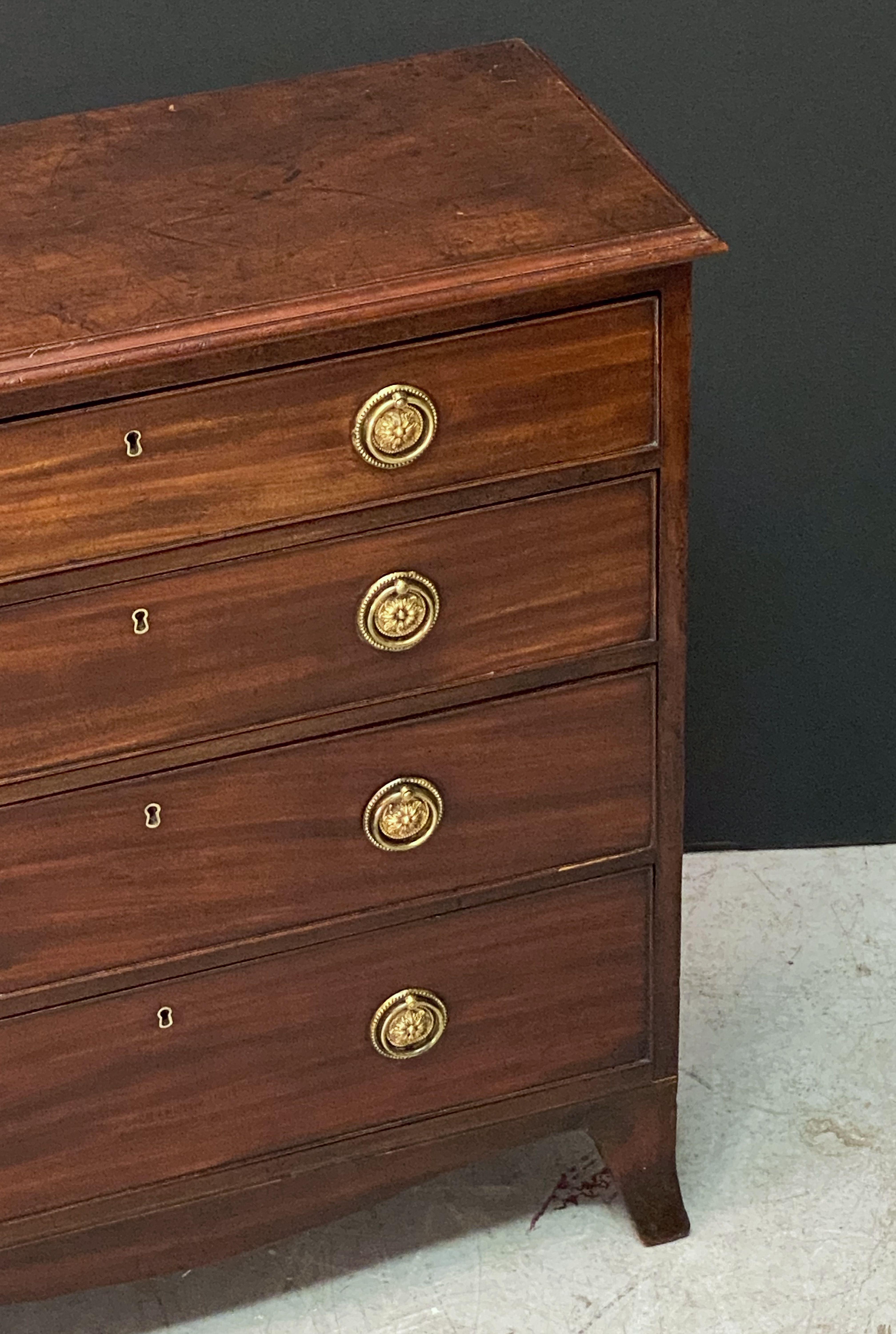 Metal English Small Chest of Drawers of Mahogany