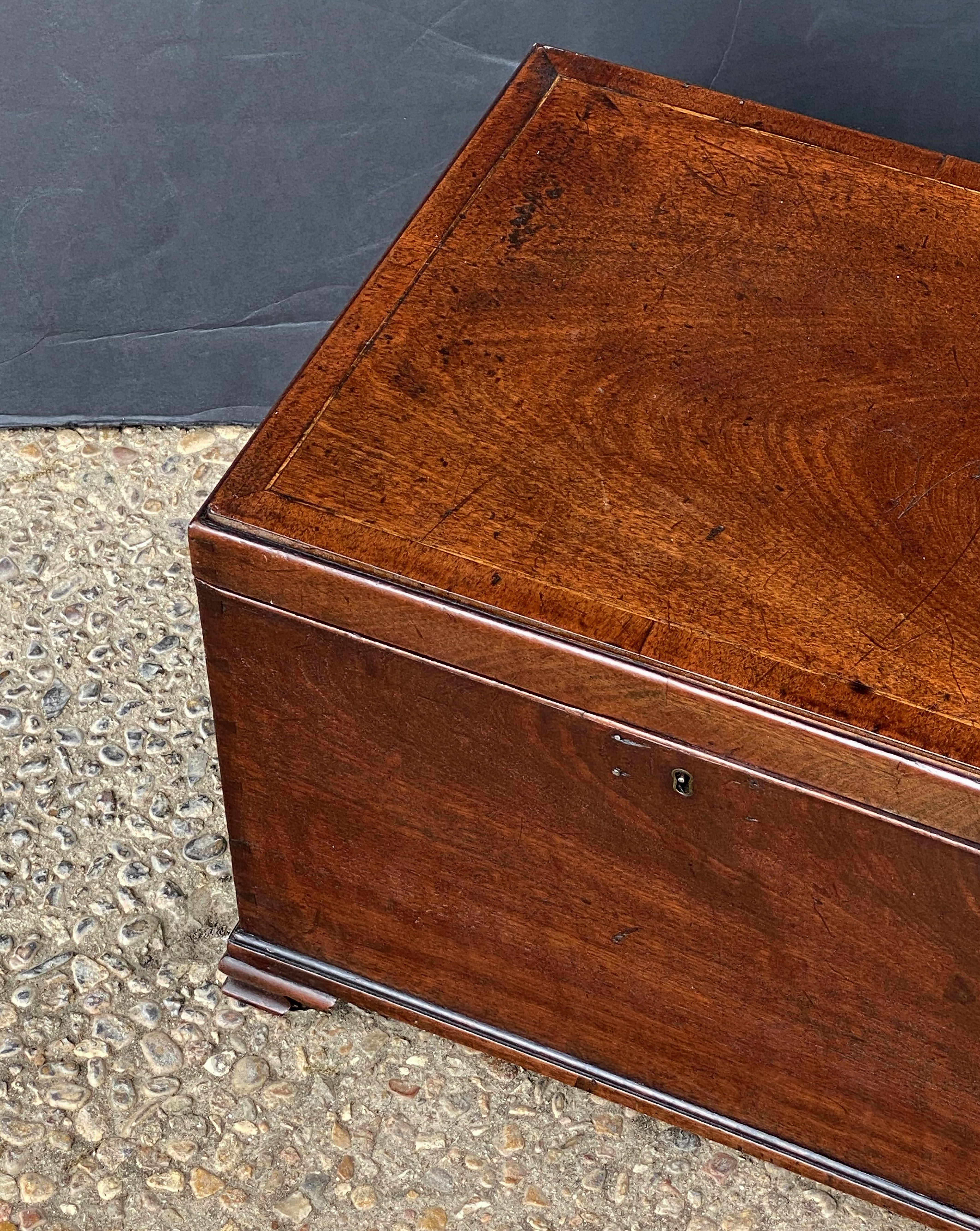 Metal English Small Chest or Box of Mahogany from the George III Era