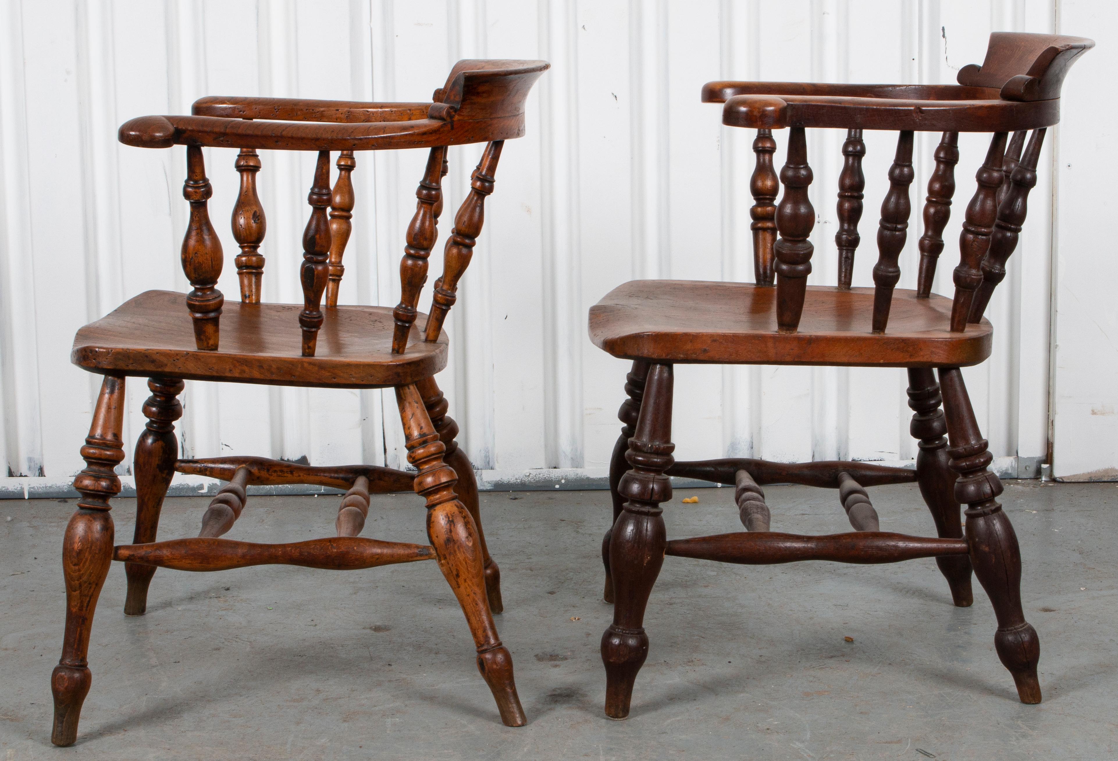 English Smoker's Bow Chairs, Pair In Good Condition In New York, NY