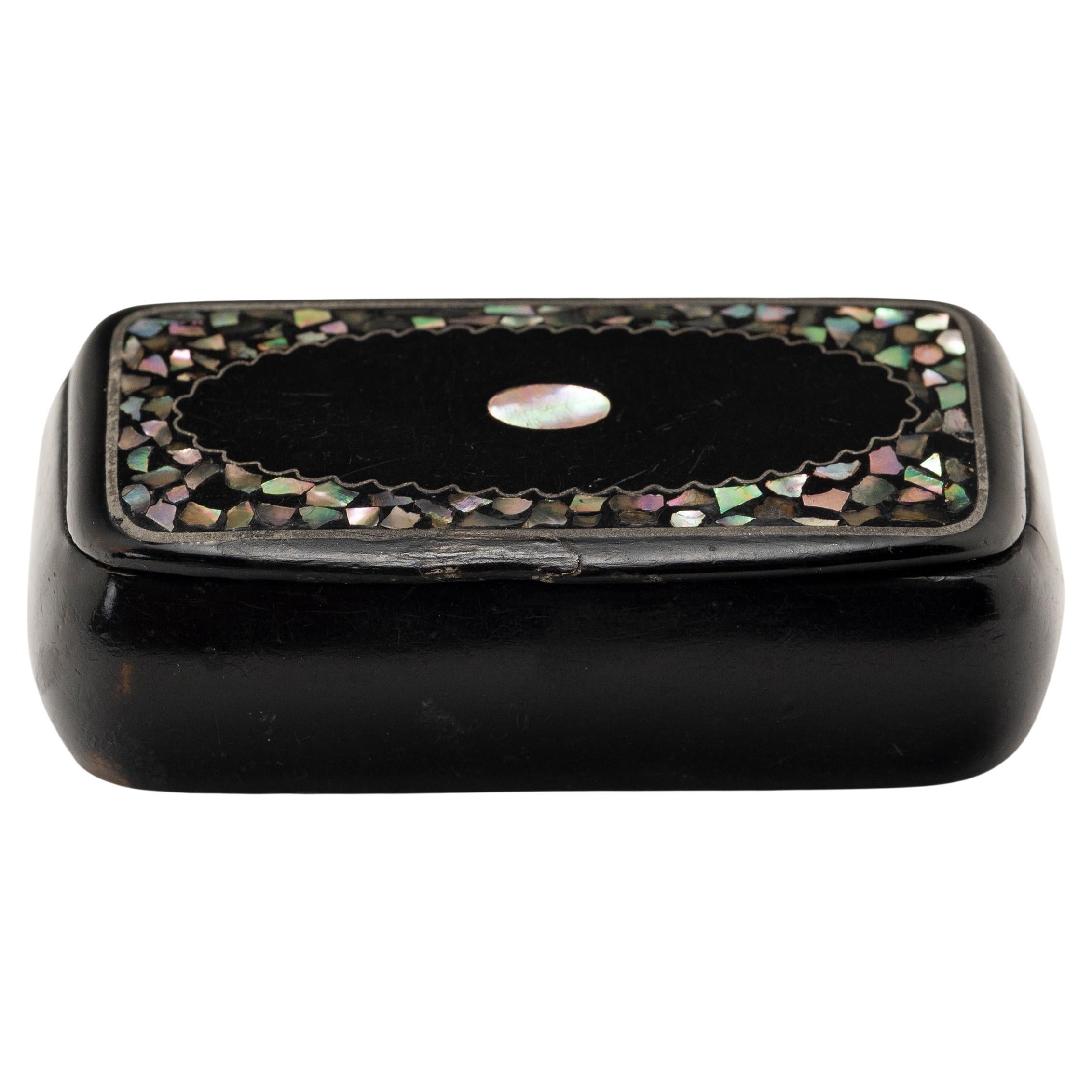 English Snuff Box with Mother-of-Pearl Inlay For Sale
