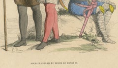 English Soldiers During the Reign of Henry III, Original Liithograph, 1847