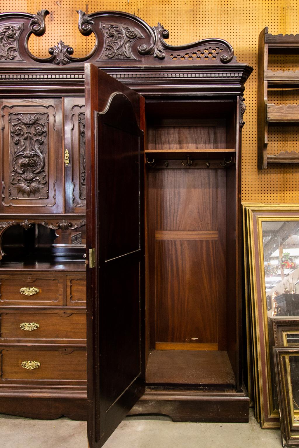 English Solid Mahogany Armoire For Sale 7