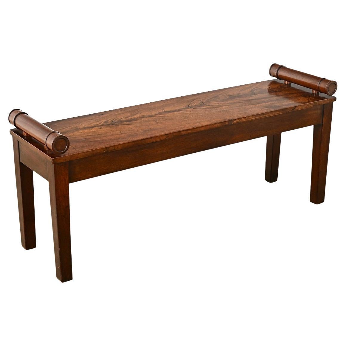 English Solid Mahogany Window Seat