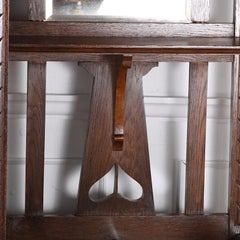 English Solid Oak Arts & Crafts Mission Hall Wardrobe Hallstand
