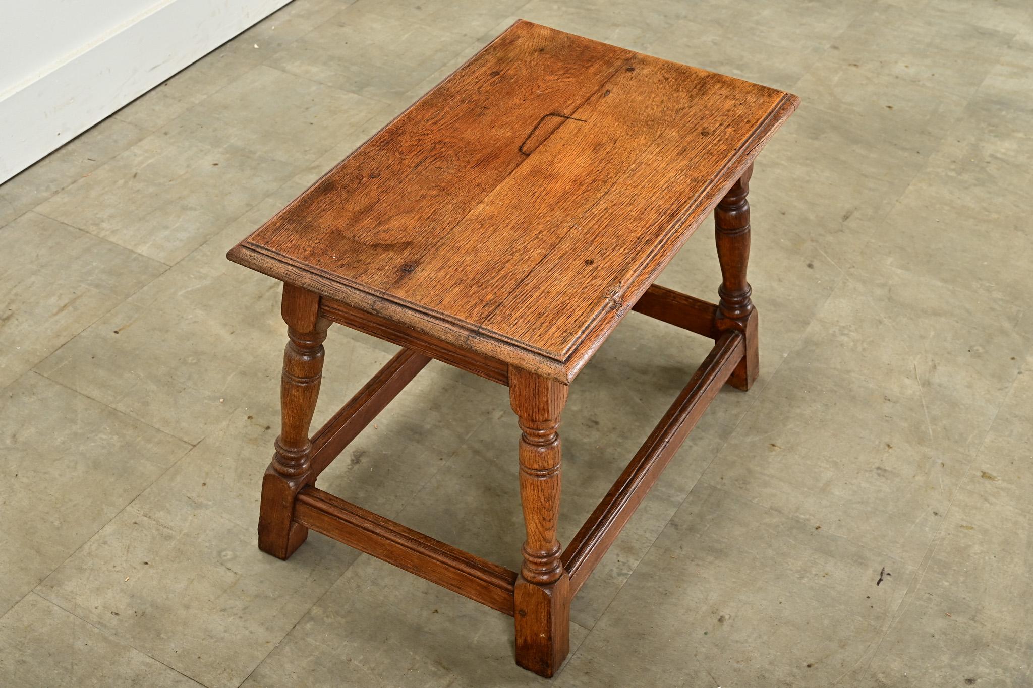 English Solid Oak Low Table / Stool For Sale at 1stDibs