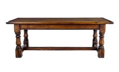 English solid oak refectory dining table