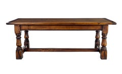 English solid oak refectory dining table