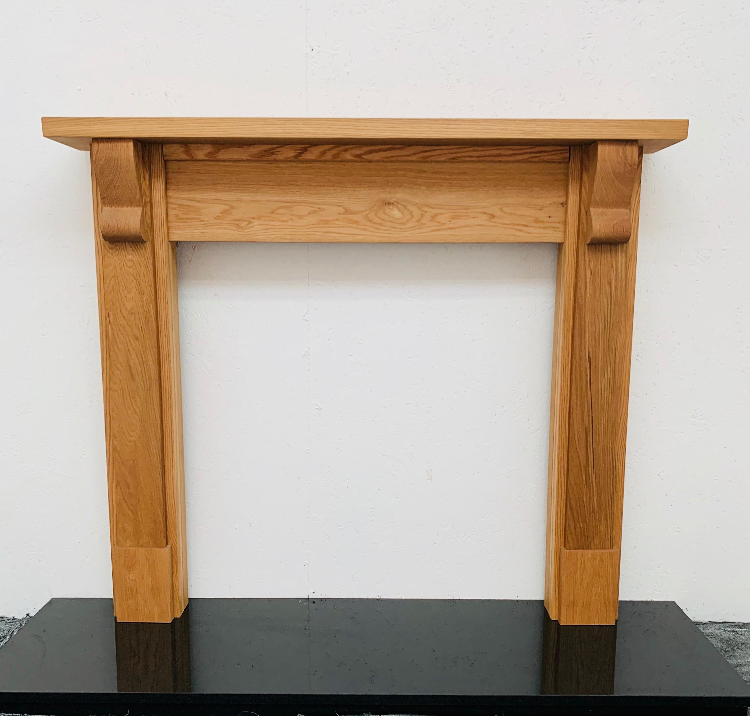 English Solid Oak Timber Fireplace Mantelpiece For Sale 11
