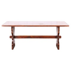 English Solid Oak Trestle Table