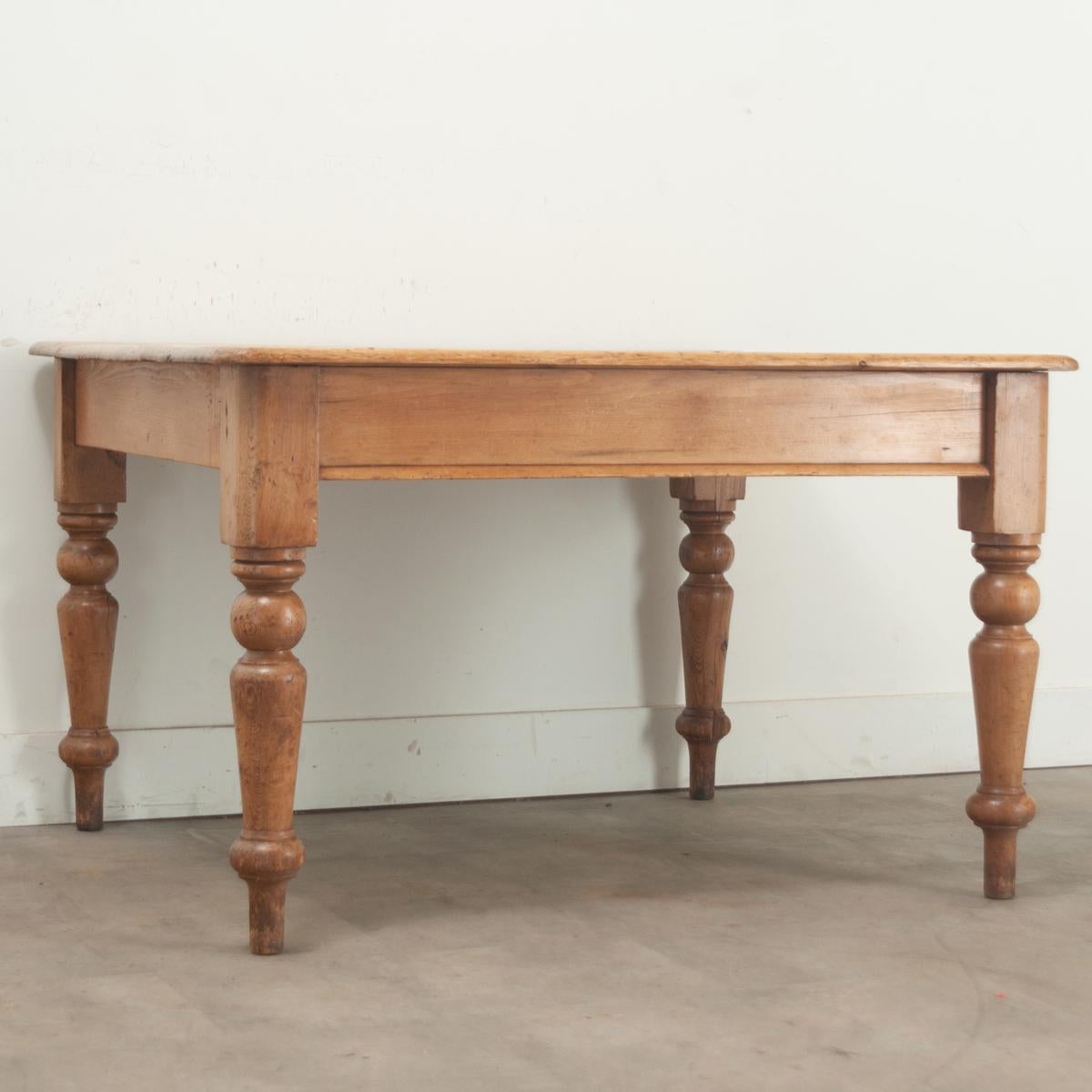 English Solid Pine Dining Table For Sale 4