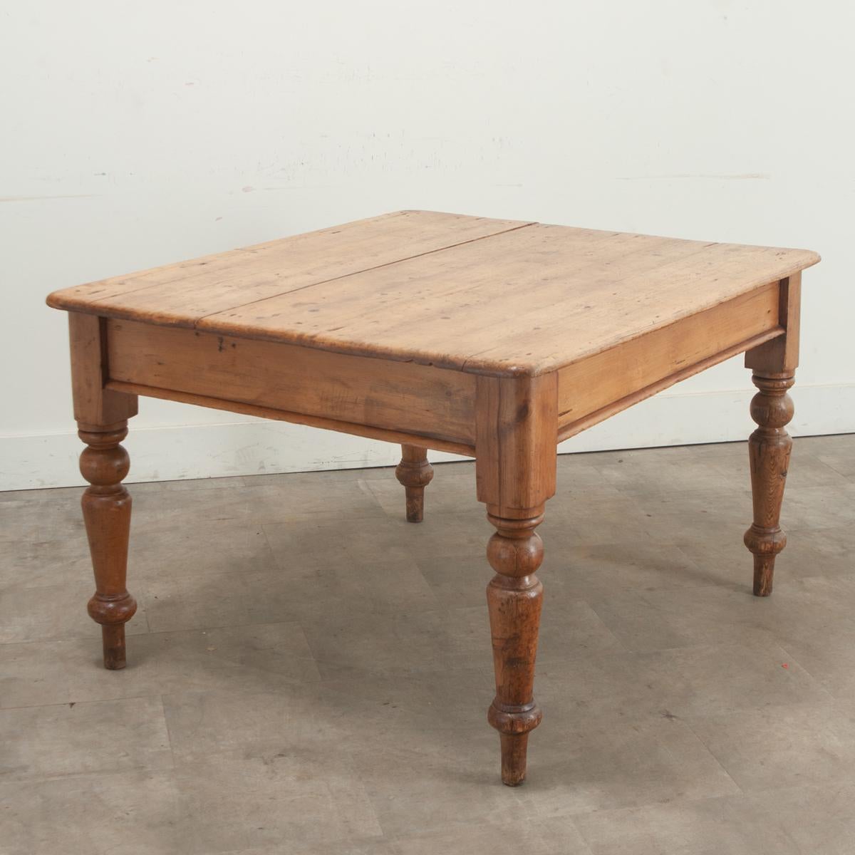 19th Century English Solid Pine Dining Table For Sale
