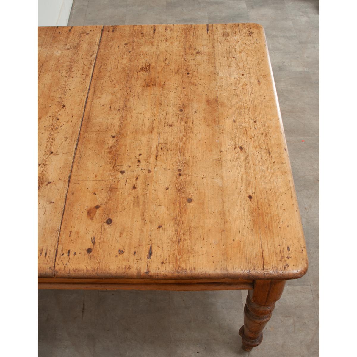 English Solid Pine Dining Table For Sale 1
