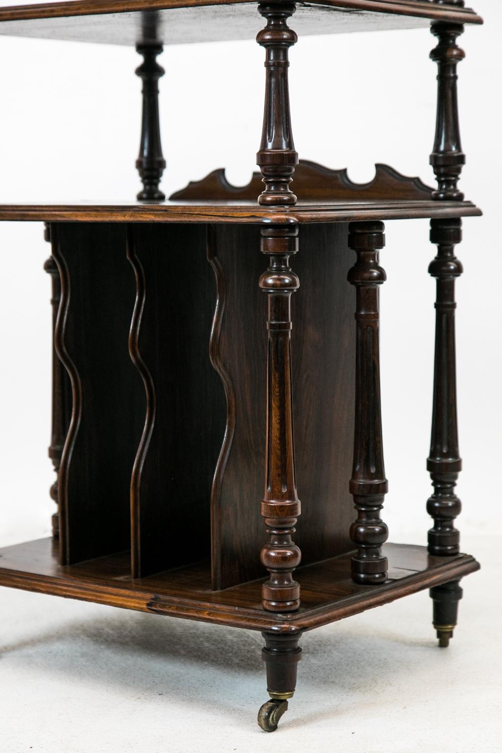 English Solid Rosewood Four-Tiered Shelf For Sale 1