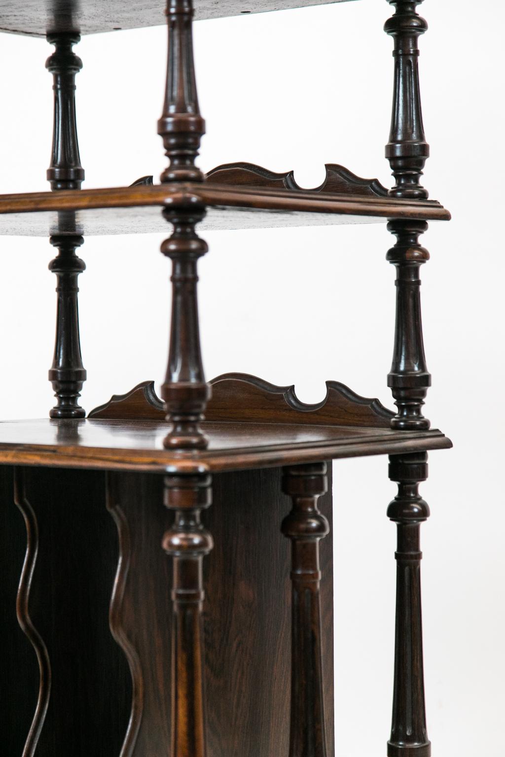 English Solid Rosewood Four-Tiered Shelf For Sale 2