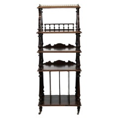 Antique English Solid Rosewood Four-Tiered Shelf