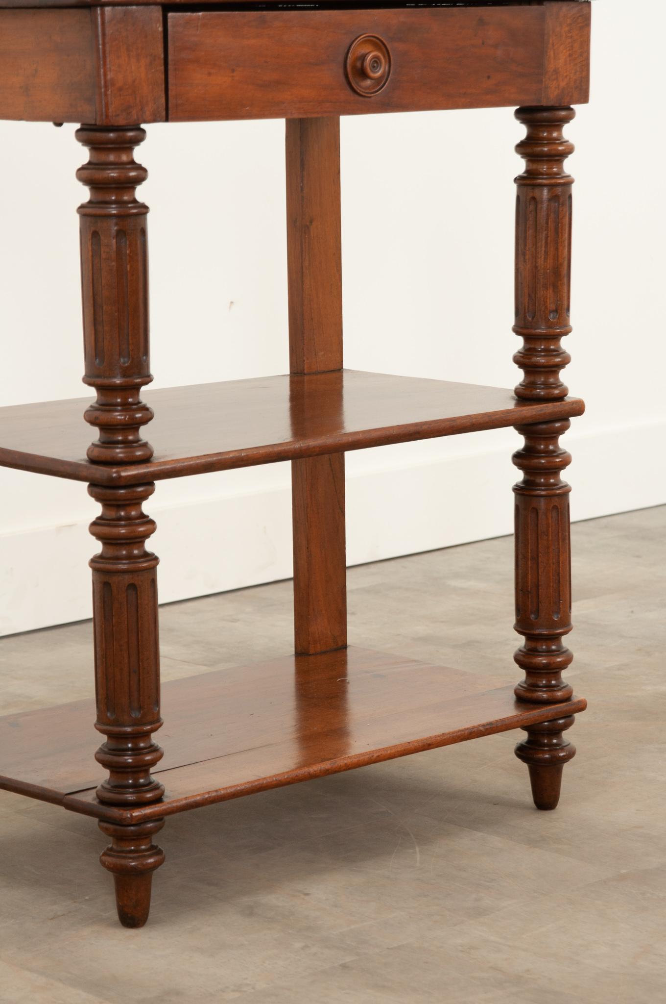 19th Century English Solid Walnut Etagere For Sale