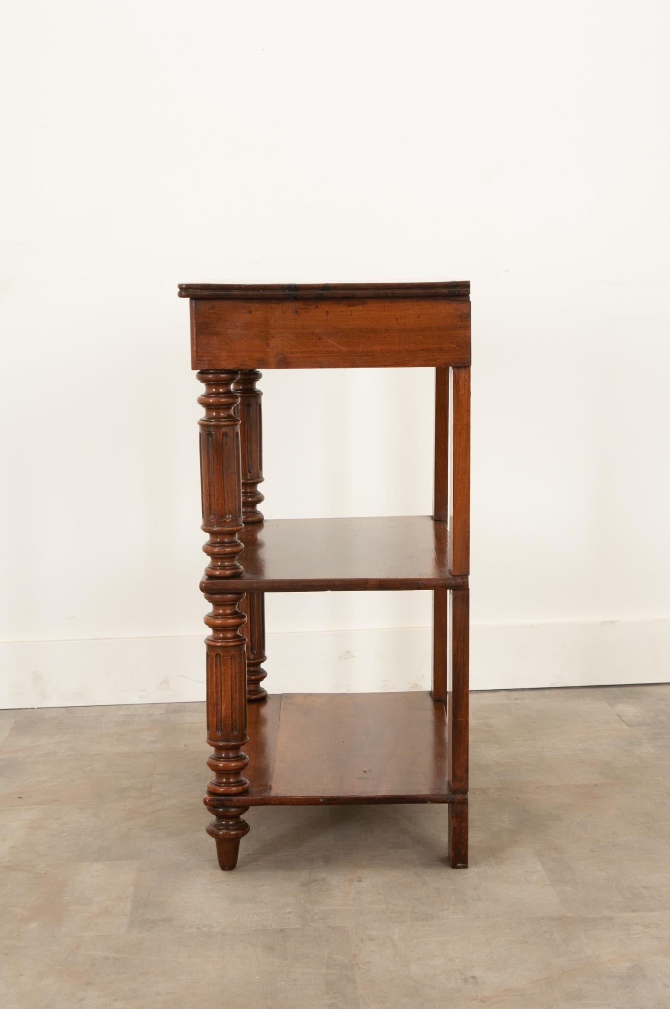 Wood English Solid Walnut Etagere For Sale