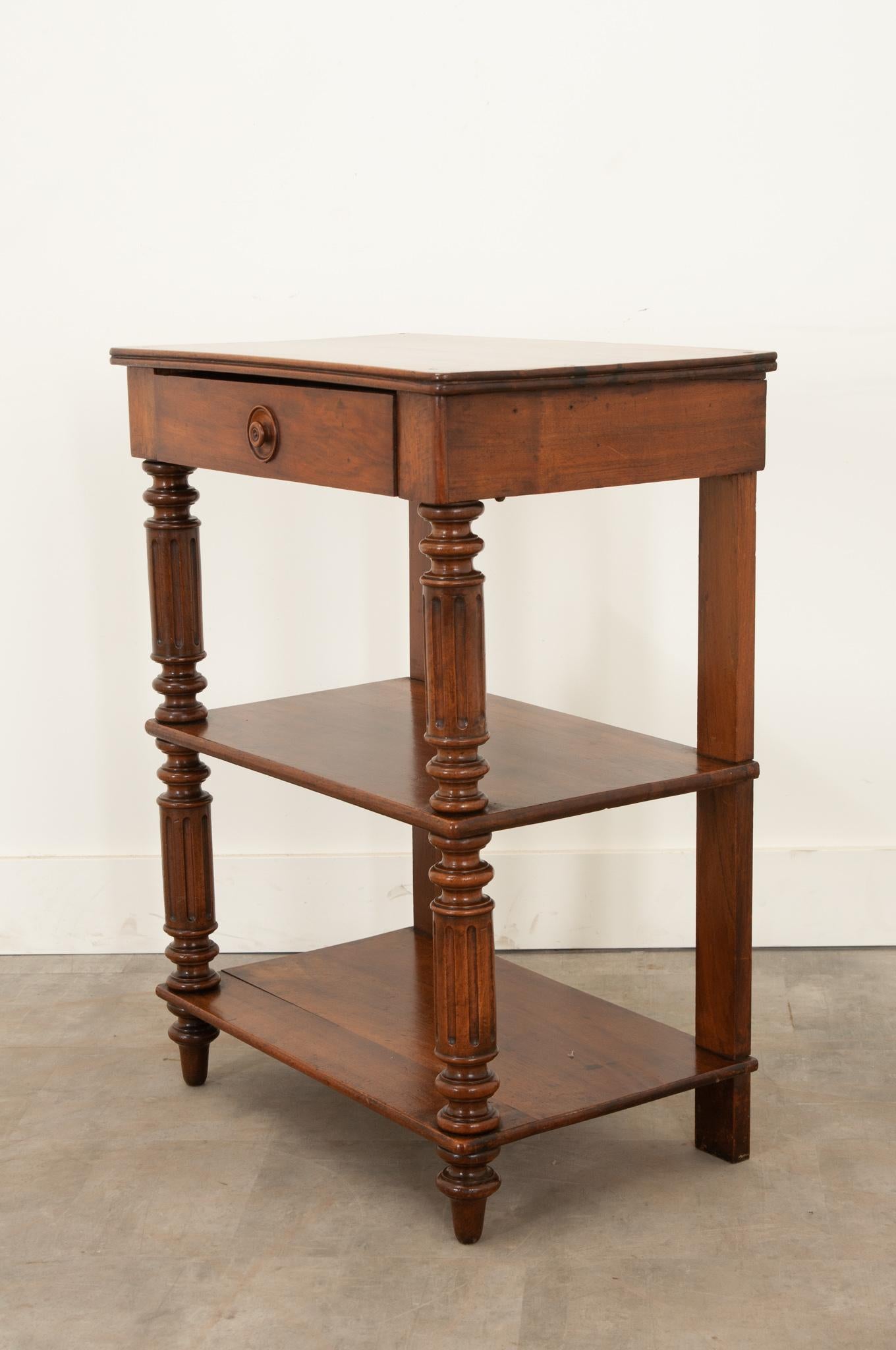 English Solid Walnut Etagere For Sale 1