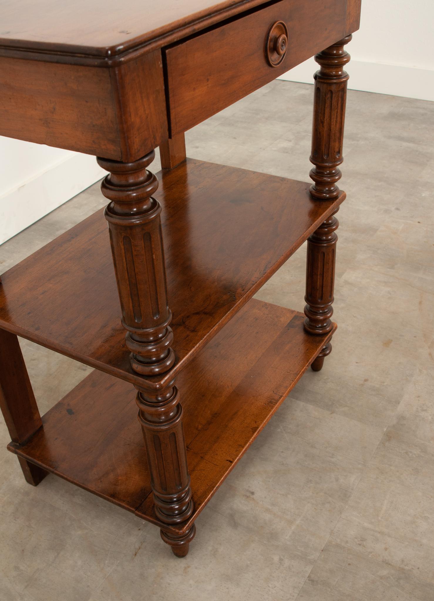 English Solid Walnut Etagere For Sale 2