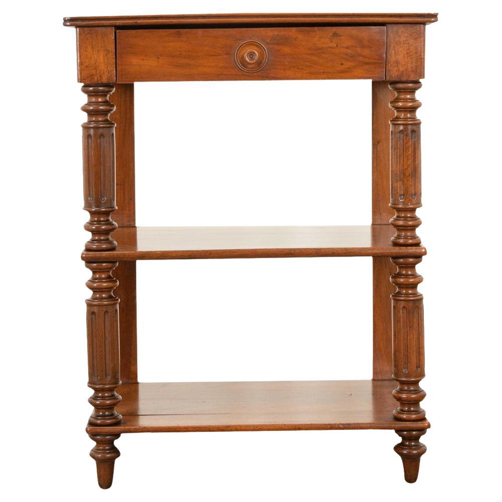 English Solid Walnut Etagere For Sale