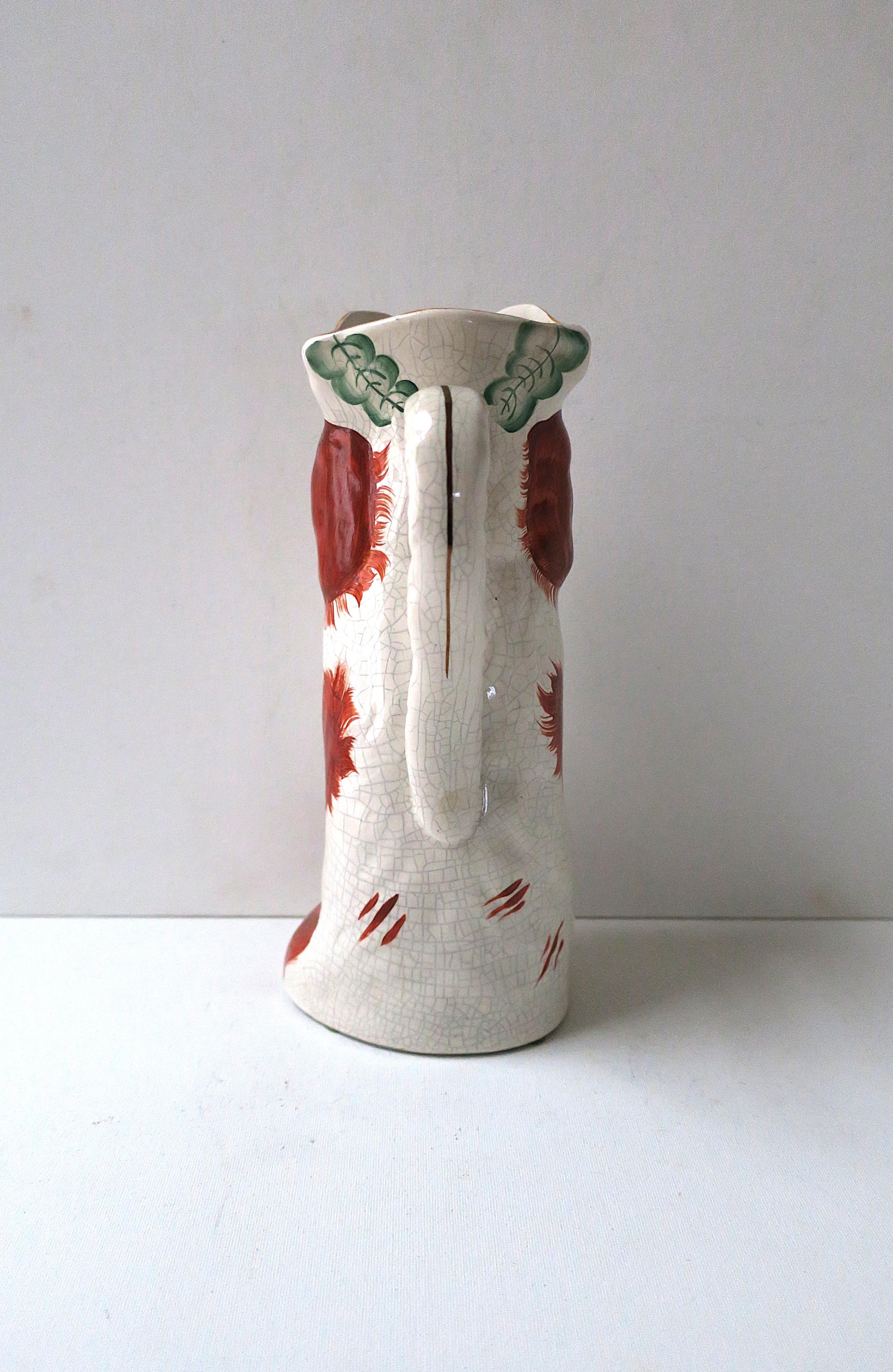 Ceramic English Spaniel Dog Pitcher