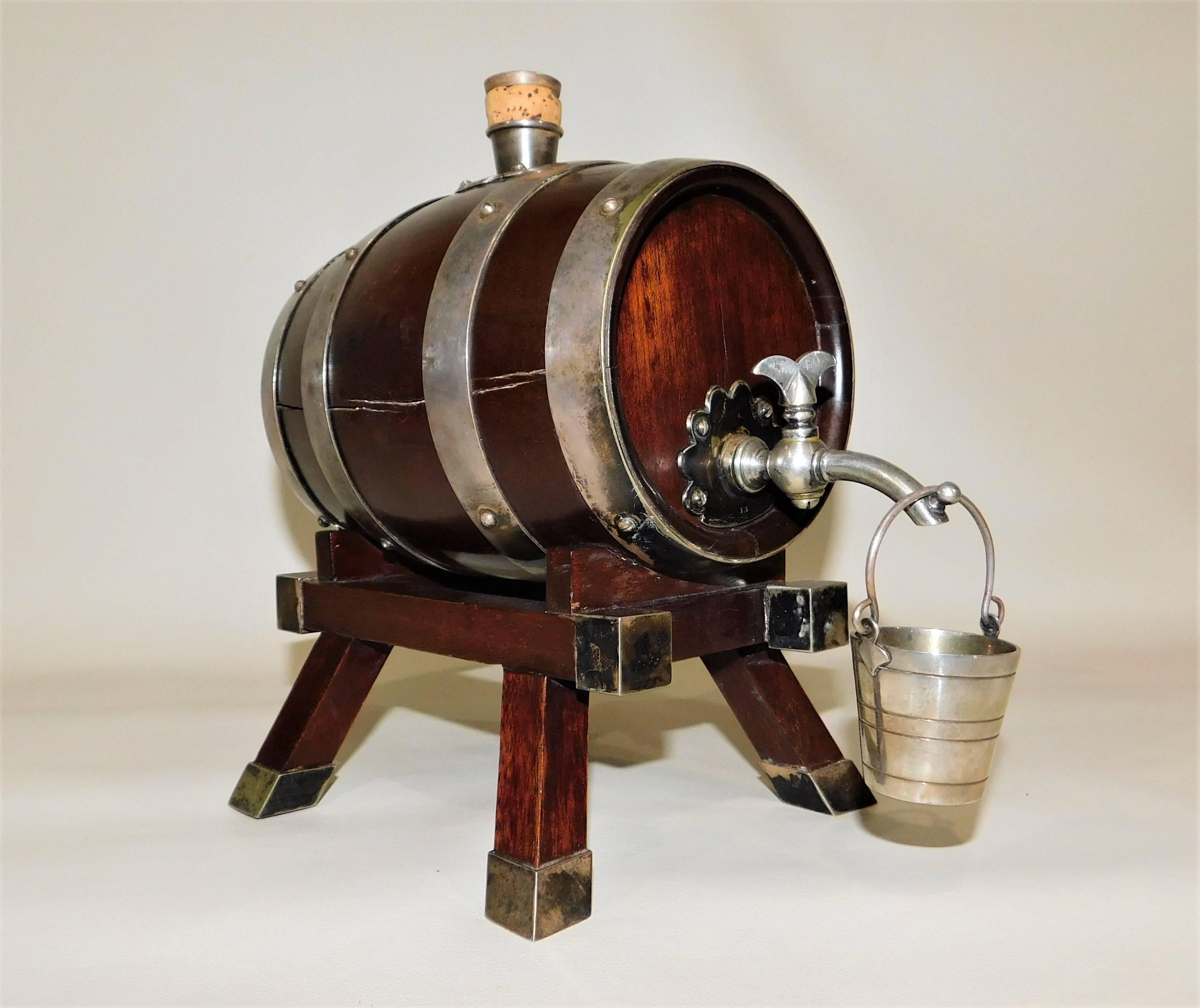 Plated English Spirit Liquor Dispenser Cask Barrel